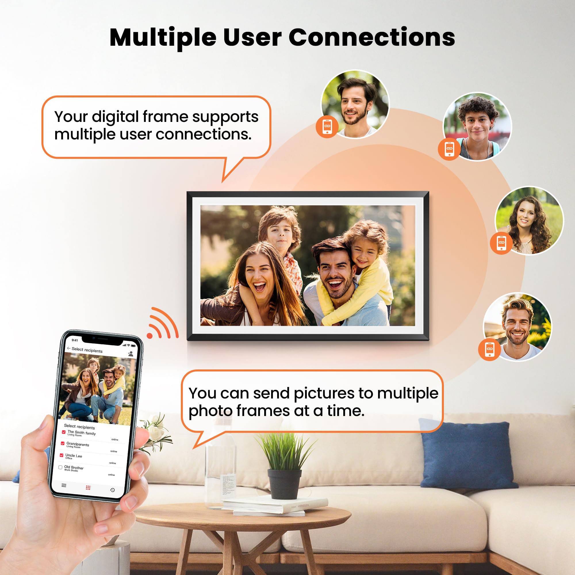 Craques Frameo WiFi Digital Picture Frame with Wood Finish craques