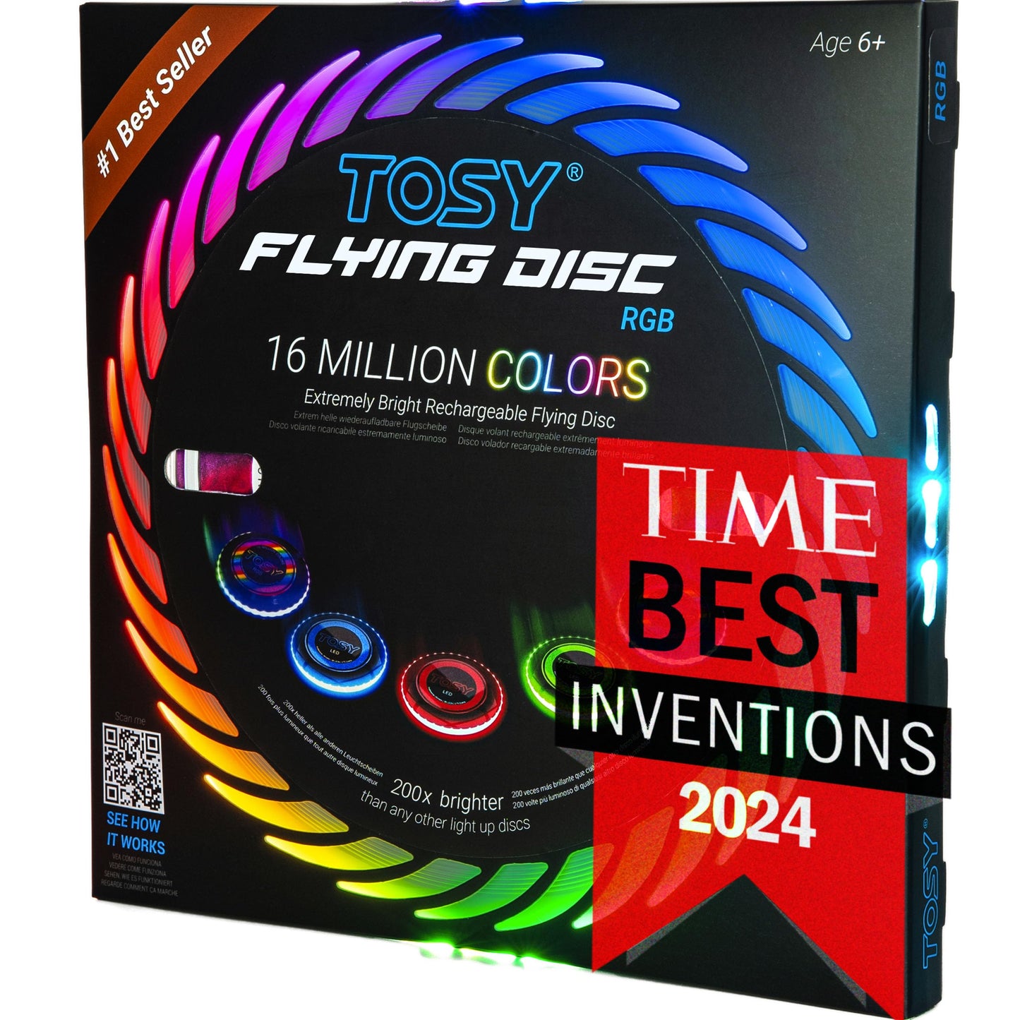 TOSY Flying Disc - 16 Million Color RGB or 36 LEDs, Extremely Bright, Smart Modes