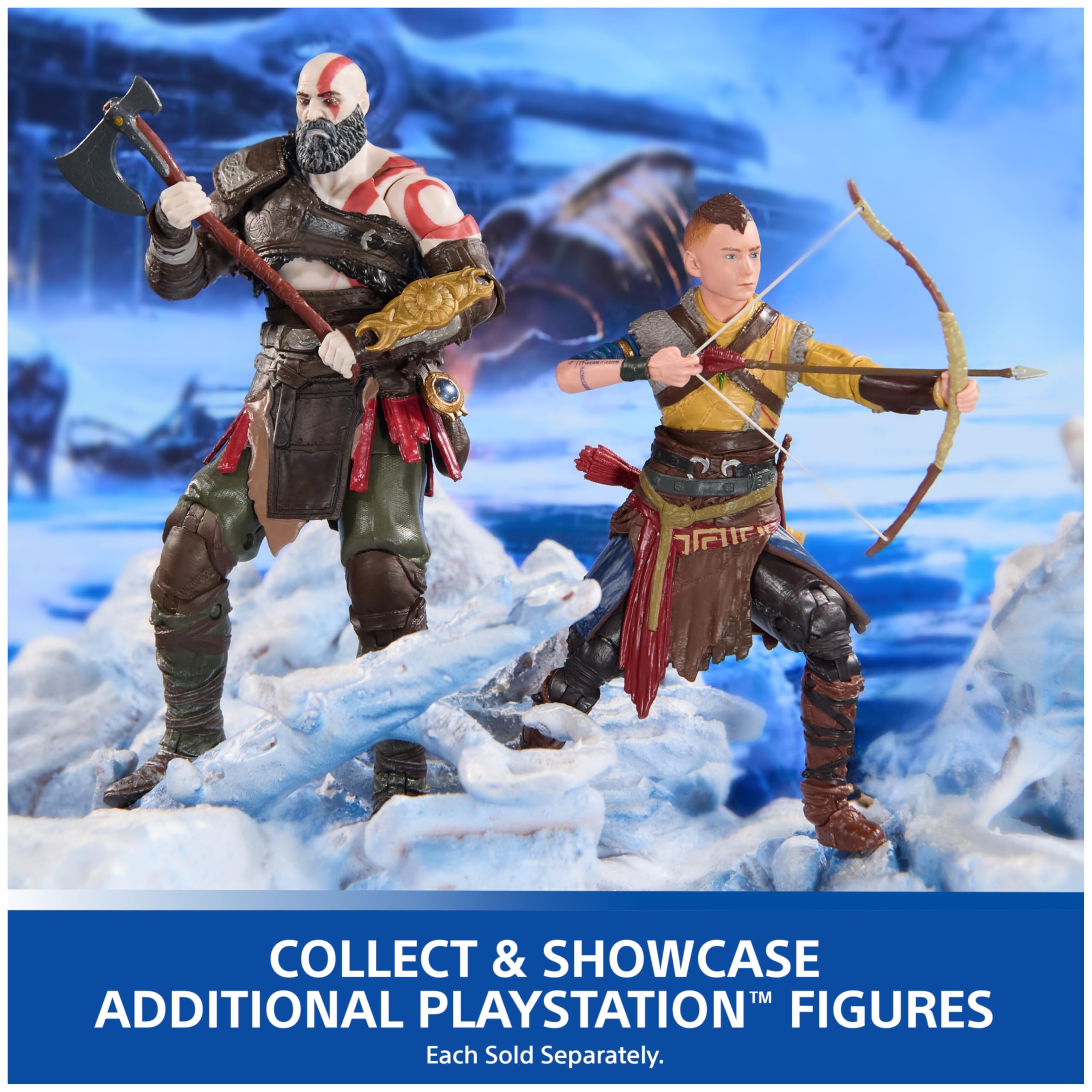 PlayStation God of War Ragnarök, 6” Kratos Action Figure with 5 Accessories, The Shapes Collection, for PS5 Fans & Collectors Ages 17+ - craques