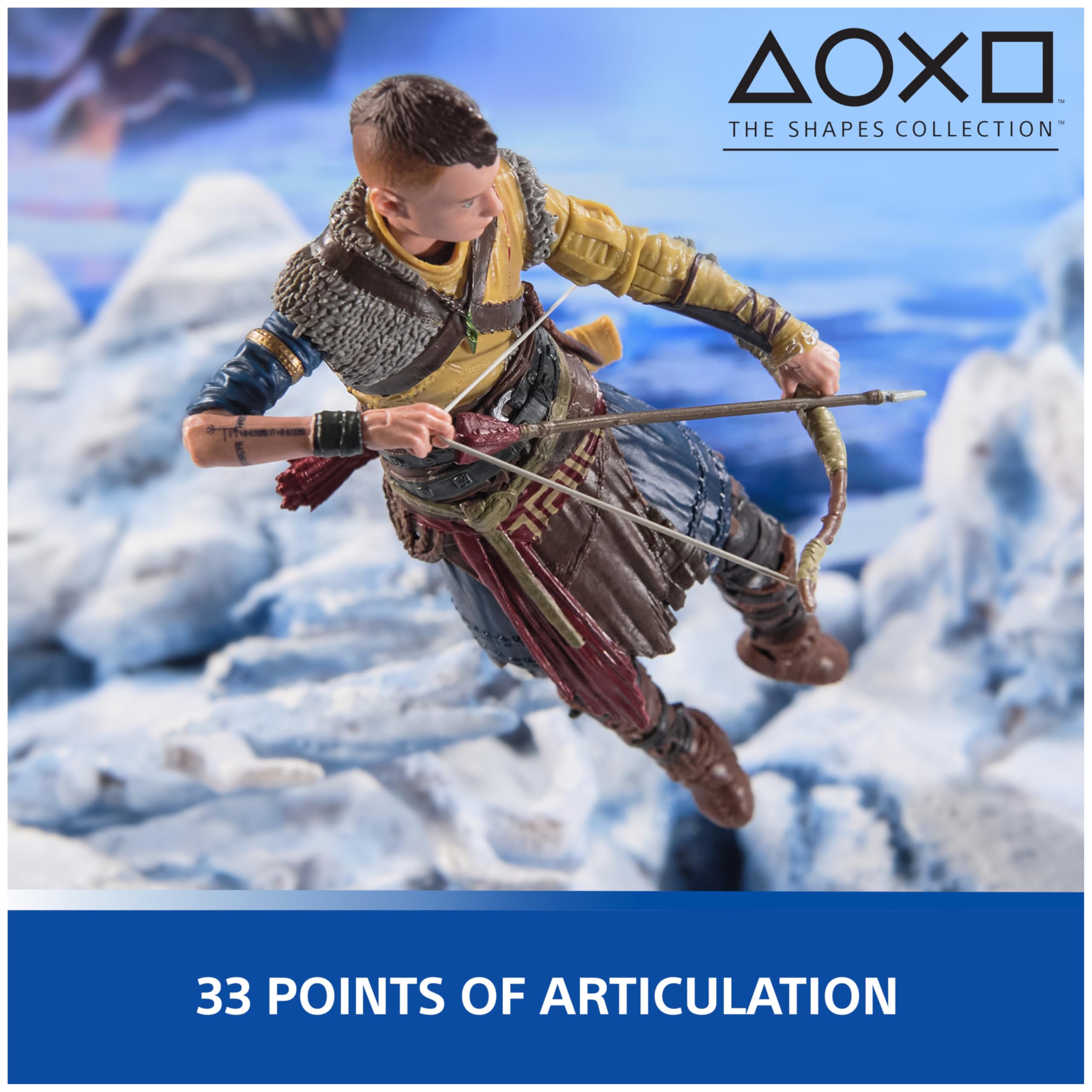 PlayStation God of War Ragnarök, 6” Kratos Action Figure with 5 Accessories, The Shapes Collection, for PS5 Fans & Collectors Ages 17+ - craques