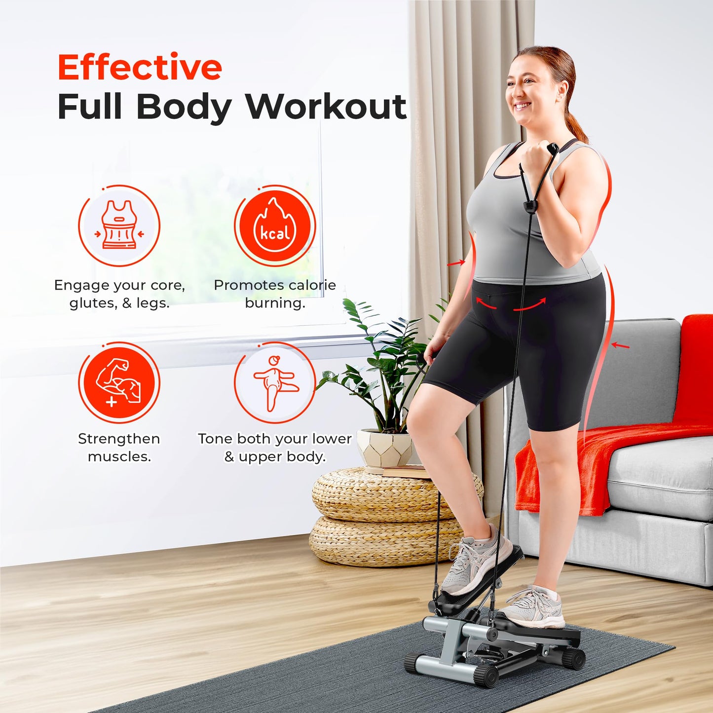 Sunny Health & Fitness Mini Stepper for Exercise at Home