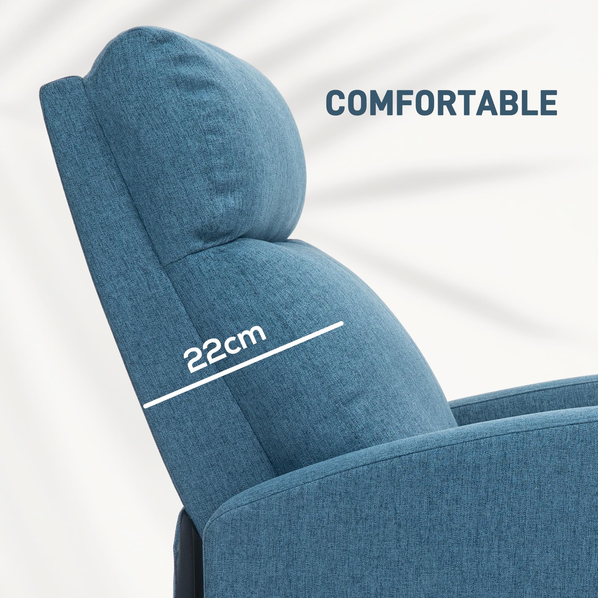 HOMCOM Push Back Recliner Chair, Fabric Home Theater Seating, Single Reclining Sofa Chair with Padded Seat for Living Room, Dark Grey - craques