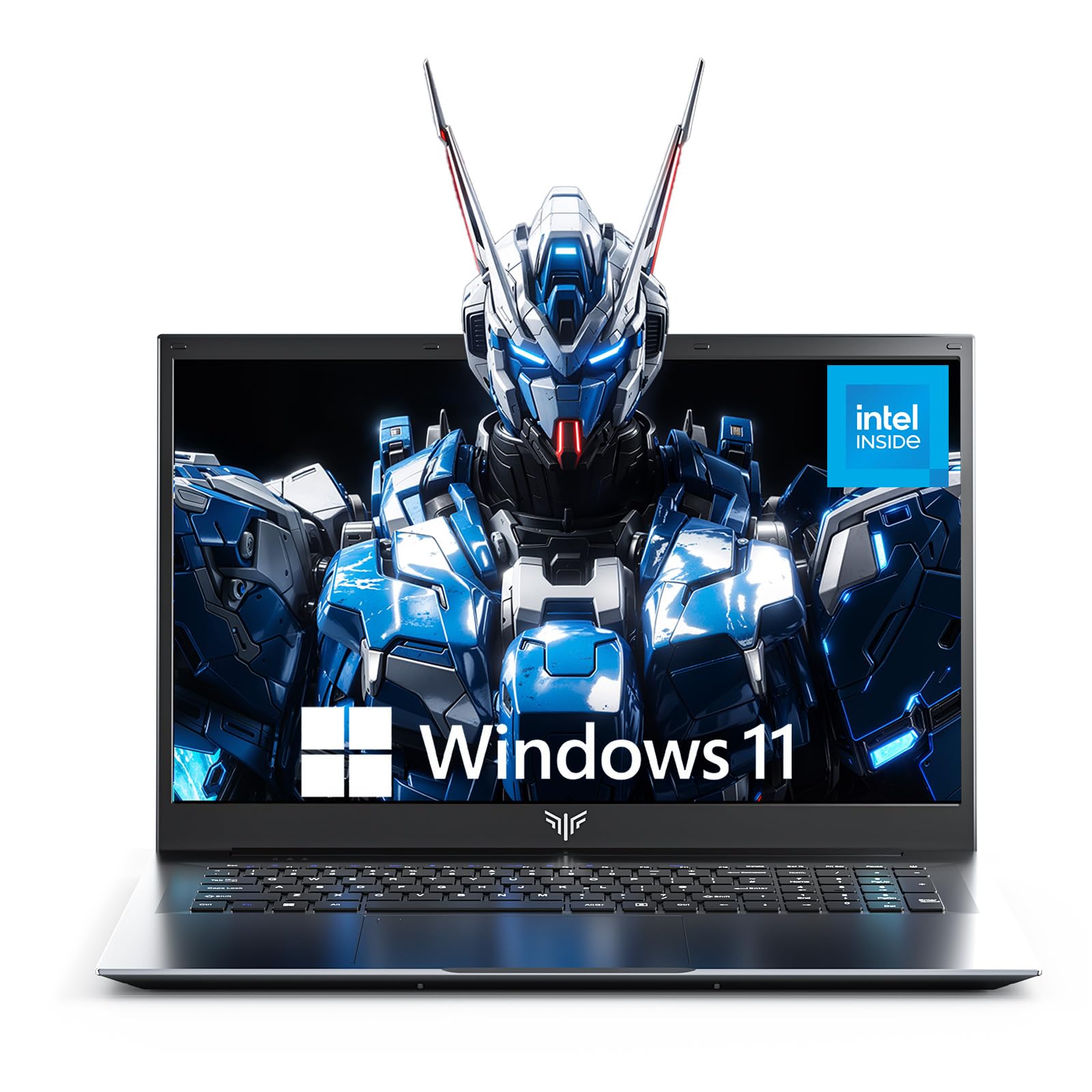 Craques 18.5-inch Intel laptop displaying Windows 11 with futuristic robot-themed wallpaper