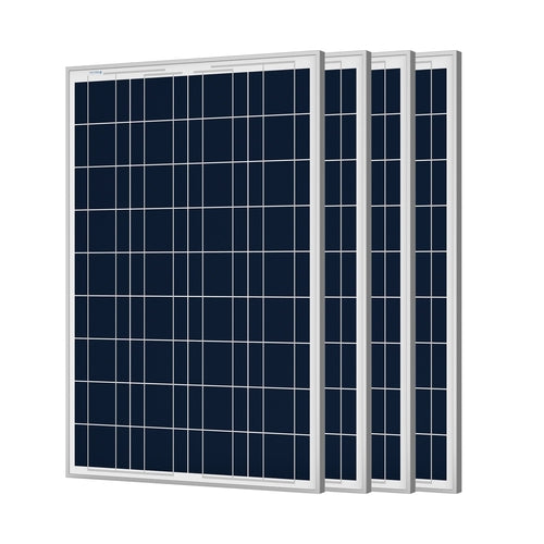 Four ACOPower solar panels for camping, designed for efficient outdoor energy solutions