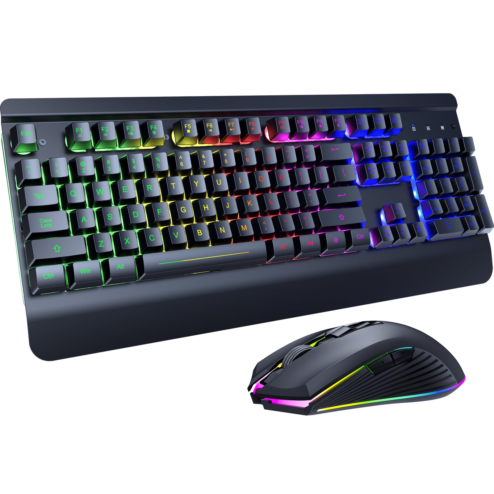 Craques all-metal RGB gaming keyboard with colorful backlighting and matching RGB gaming mouse