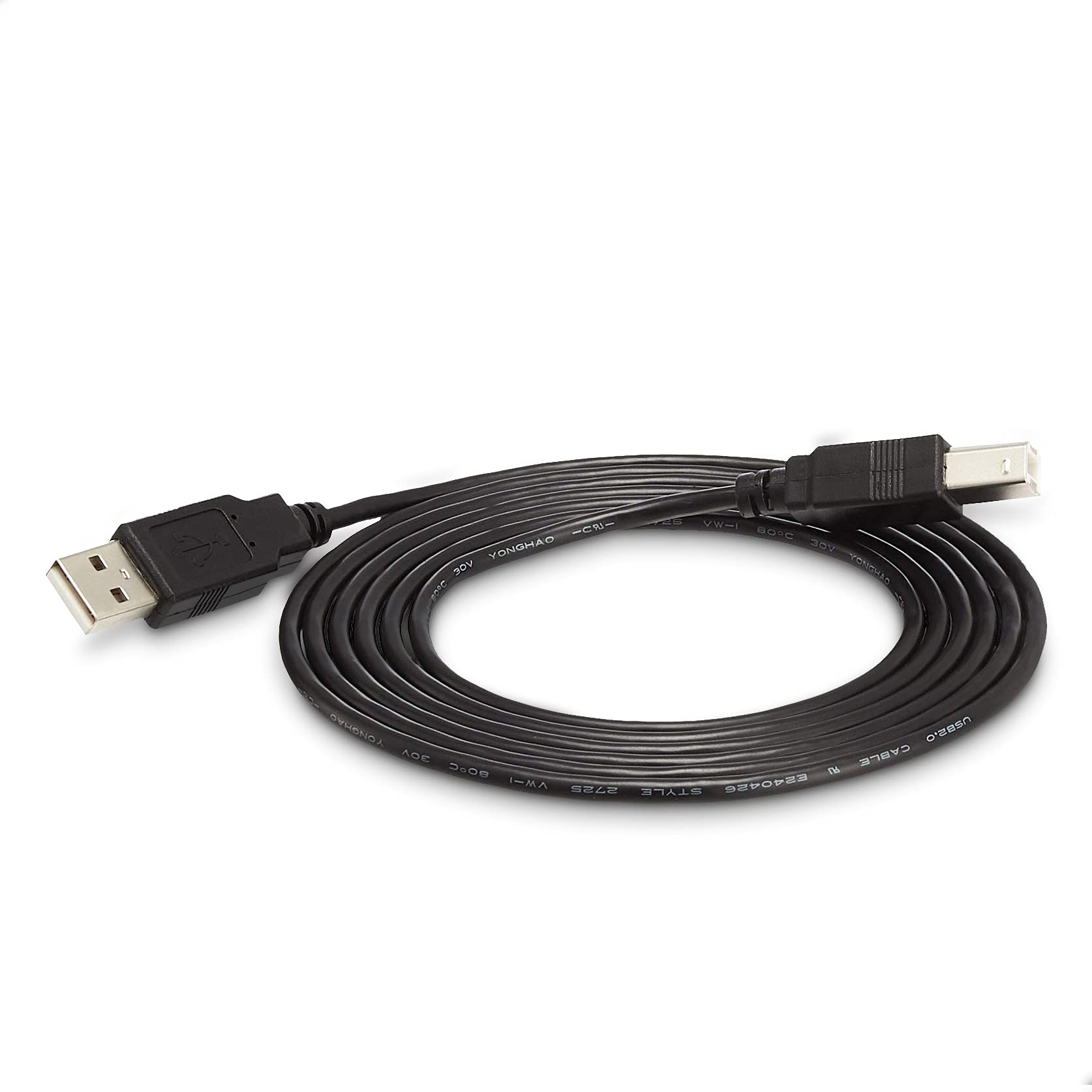 Black USB cable for line interactive UPS 1000VA featuring standard USB connectors and durable design