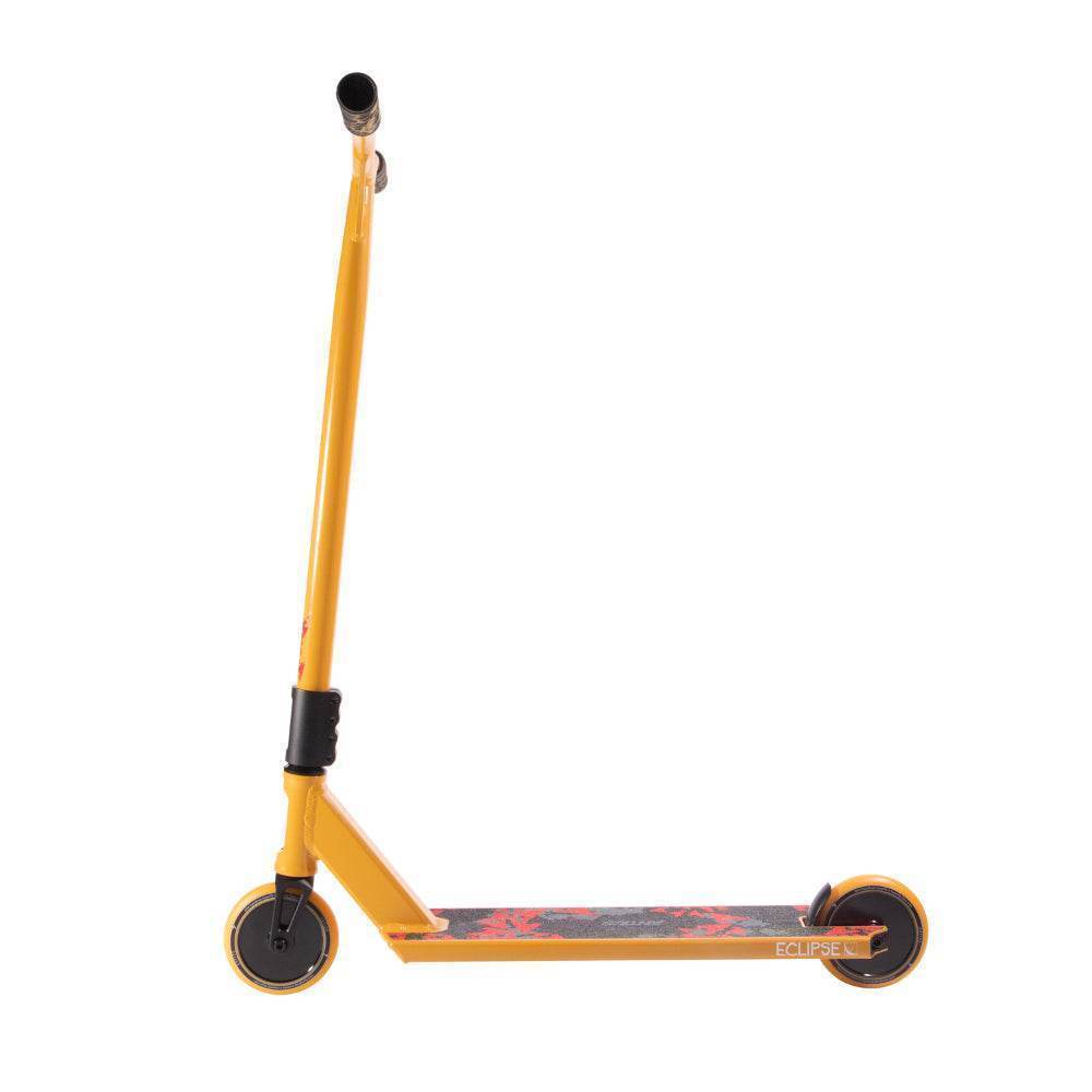 Yellow Antics Eclipse complete scooter with black and red deck by Antics by North Scooters