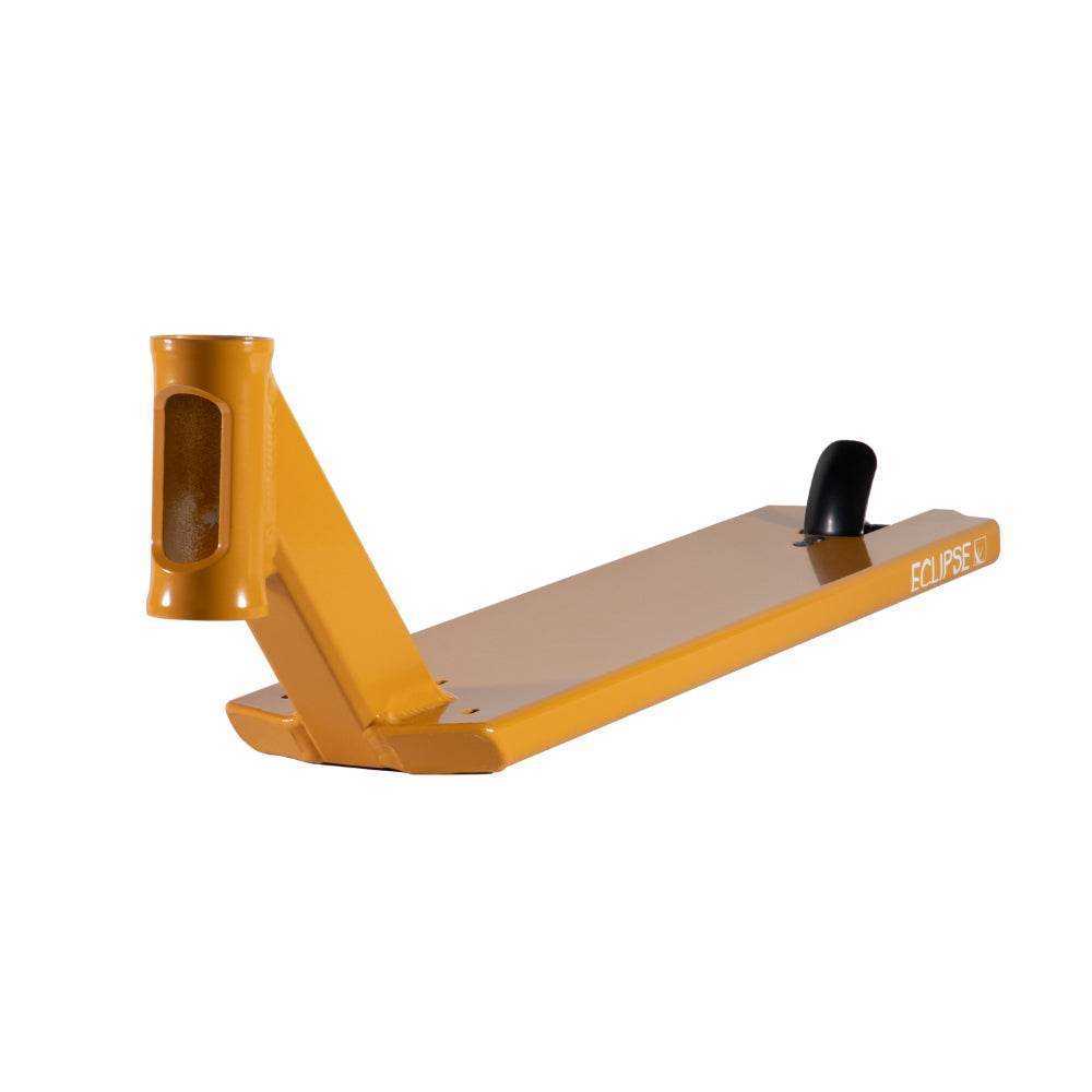 Antics Eclipse scooter deck in yellow by Antics by North Scooters with integrated brake and reinforced headtube