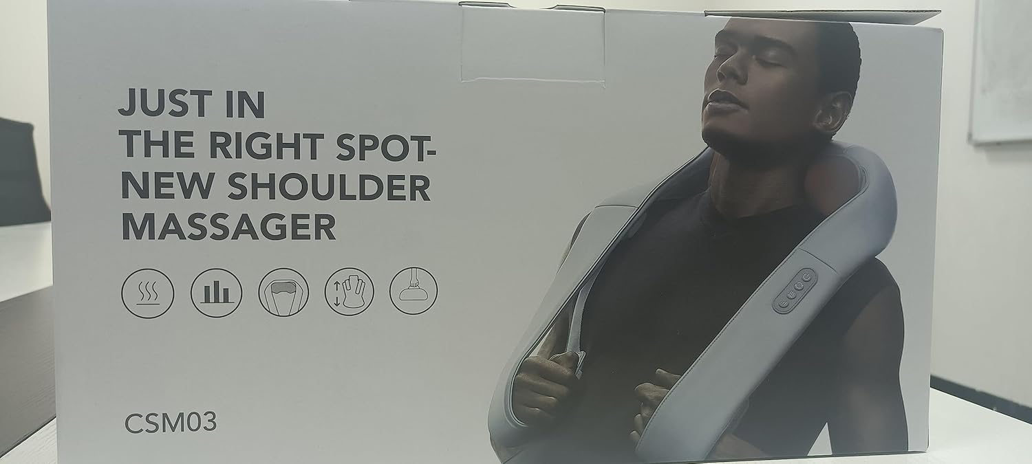 Craques back massager with heat designed for shoulder relief featuring multiple massage modes