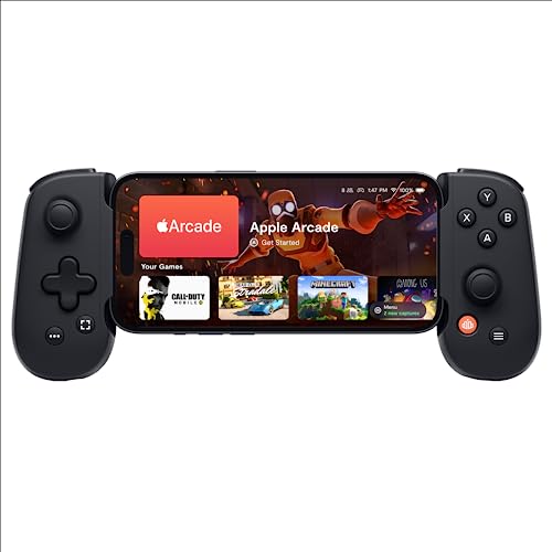 BACKBONE One controller for Android attached to smartphone displaying Apple Arcade games