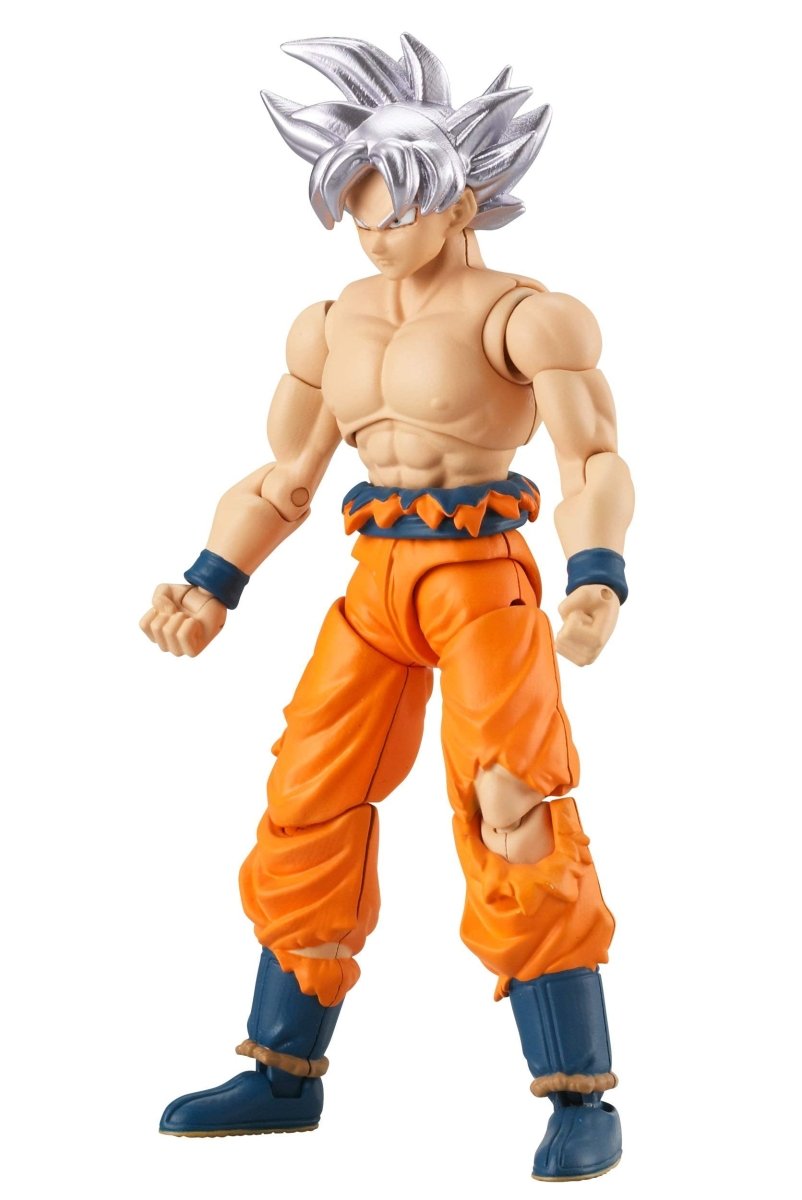 Craques Dragon Ball Super action figure with silver hair and orange pants in a fighting pose
