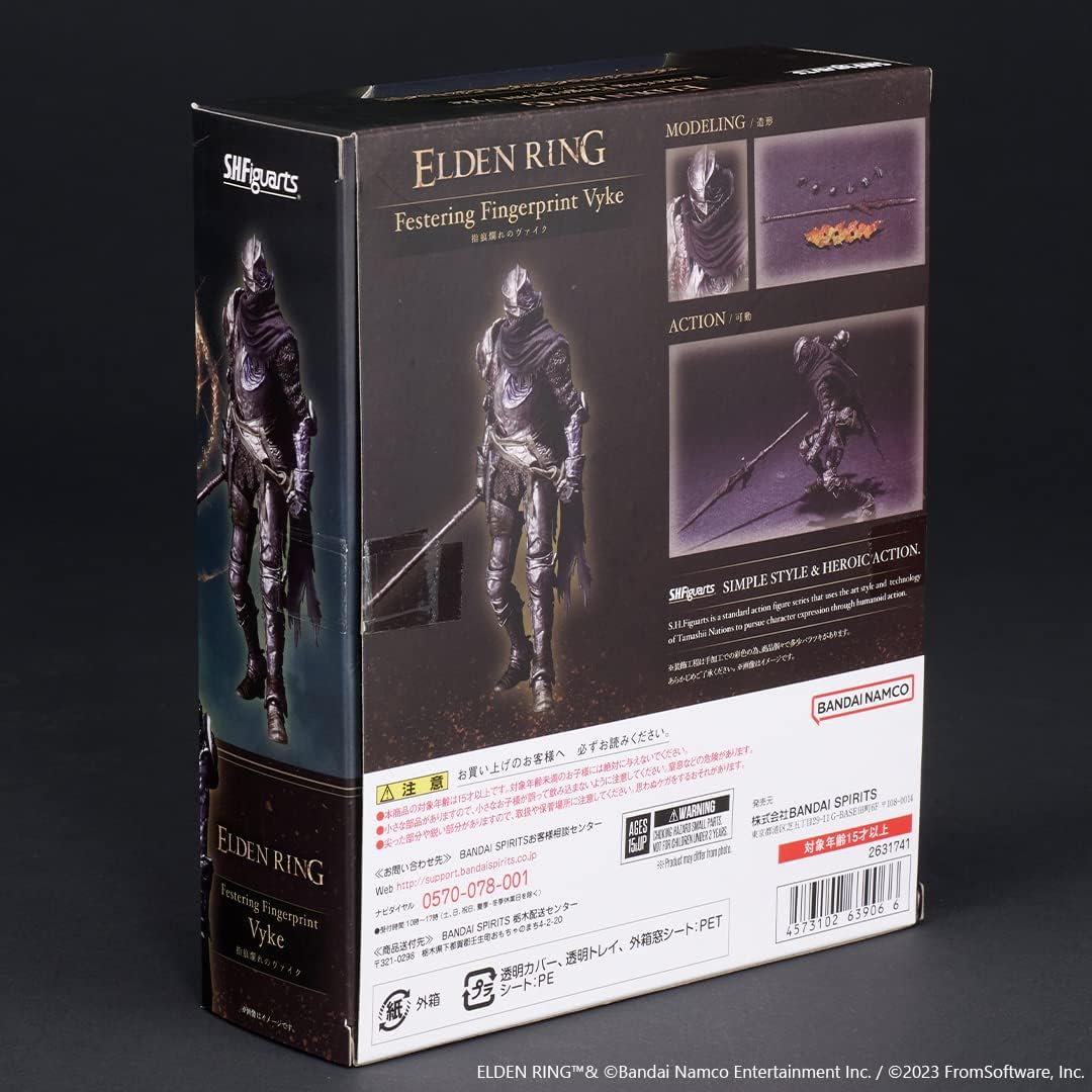 Elden Ring Vyke action figure by craques in detailed packaging with model and action pose images