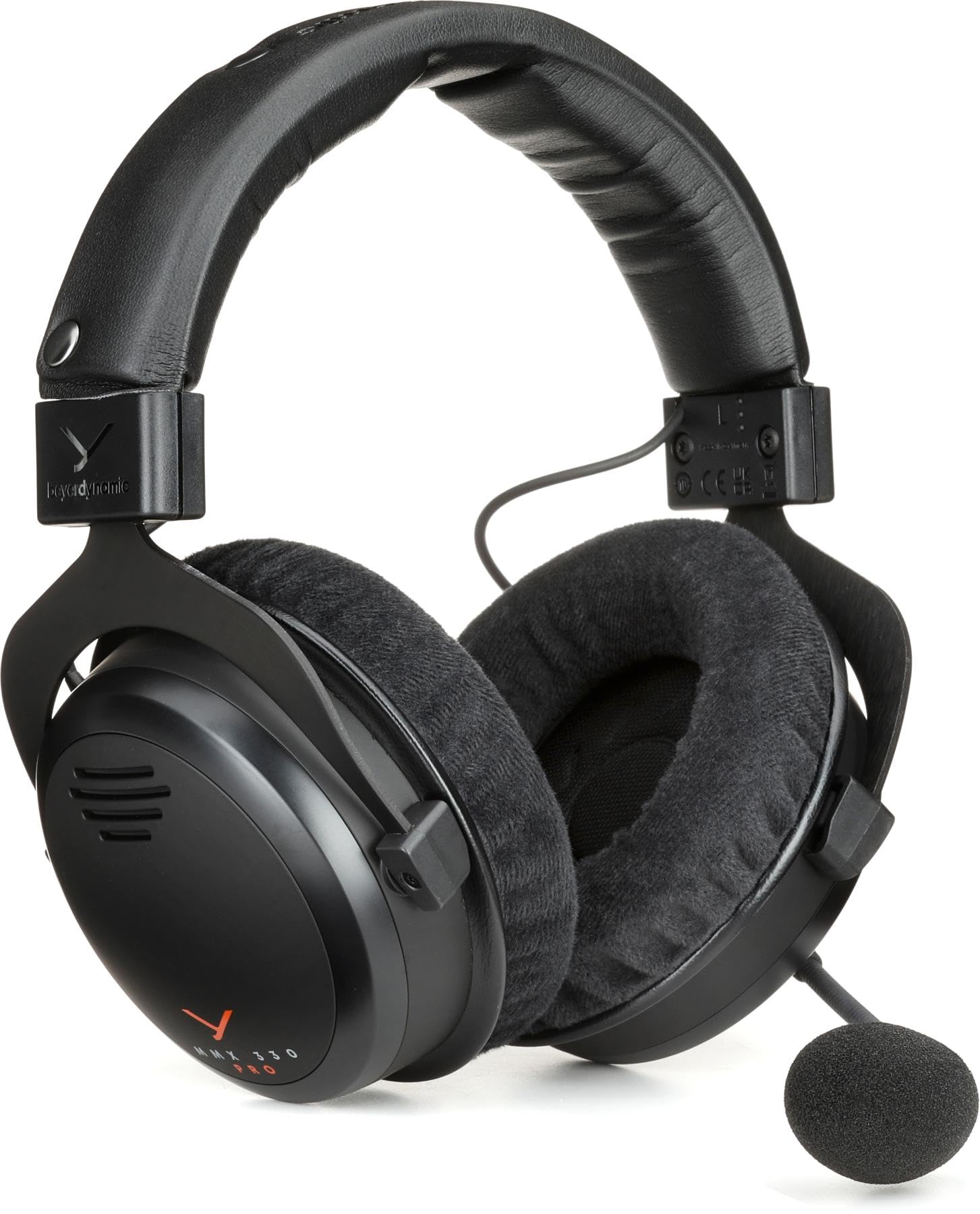 beyerdynamic MMX 300 PRO gaming headset with black cushioned ear cups and adjustable microphone