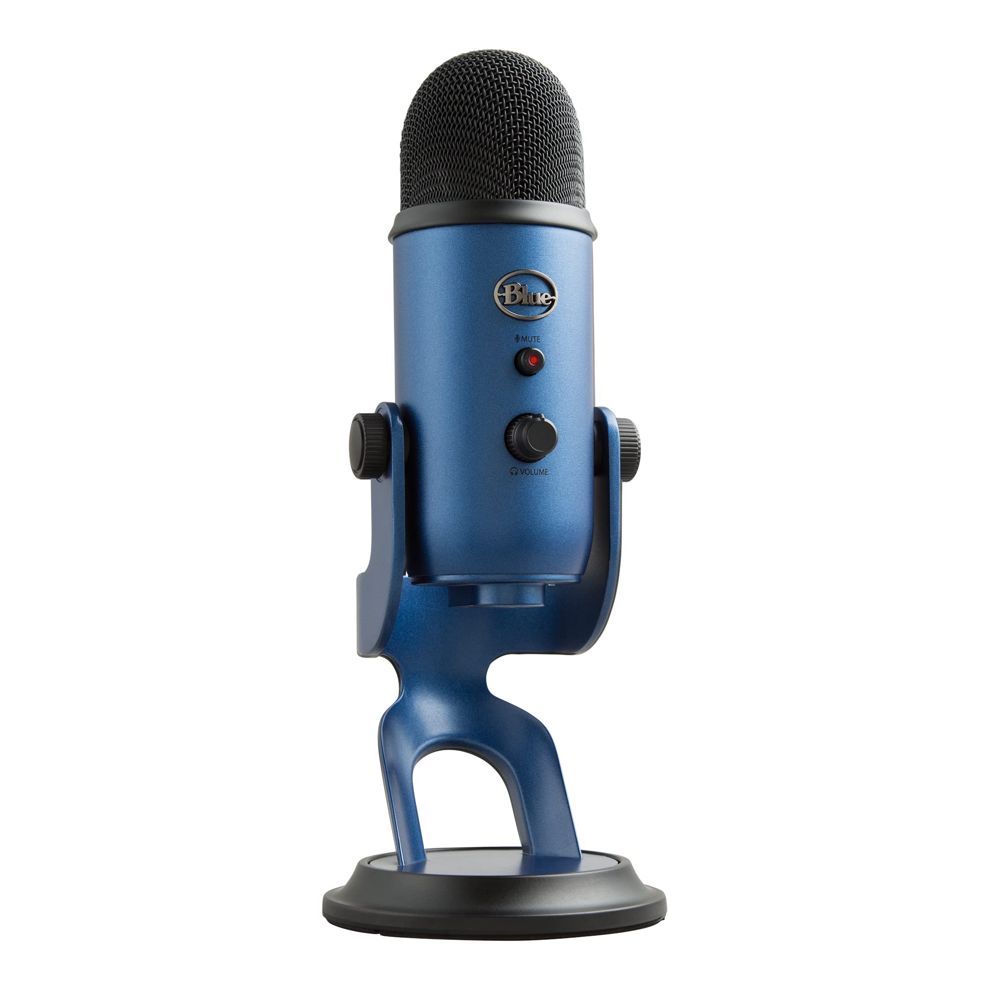 Blue Yeti USB microphone for streaming in metallic blue with adjustable stand by craques