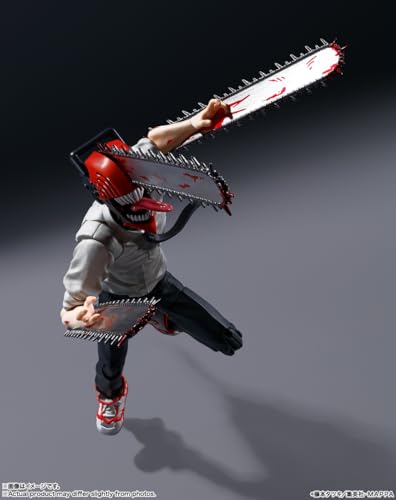 Craques Chainsaw Man action figure with detailed chainsaw arms and dynamic pose on gray background