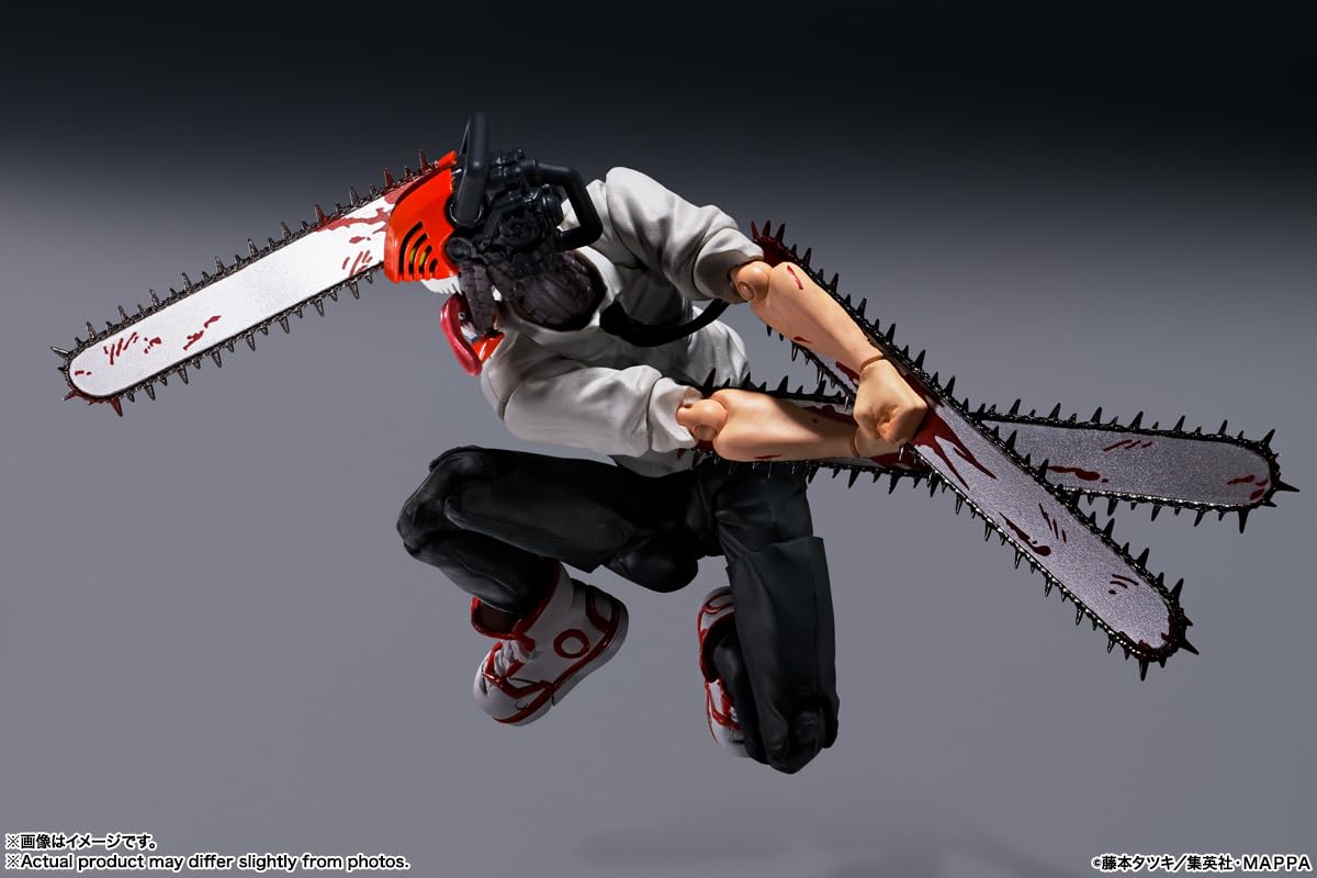 craques Chainsaw Man action figure in dynamic pose with dual chainsaw arms and detailed costume