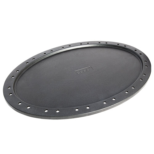 Cobb Supreme Frying Pan flat black cast iron cooking surface with ventilation holes around edge