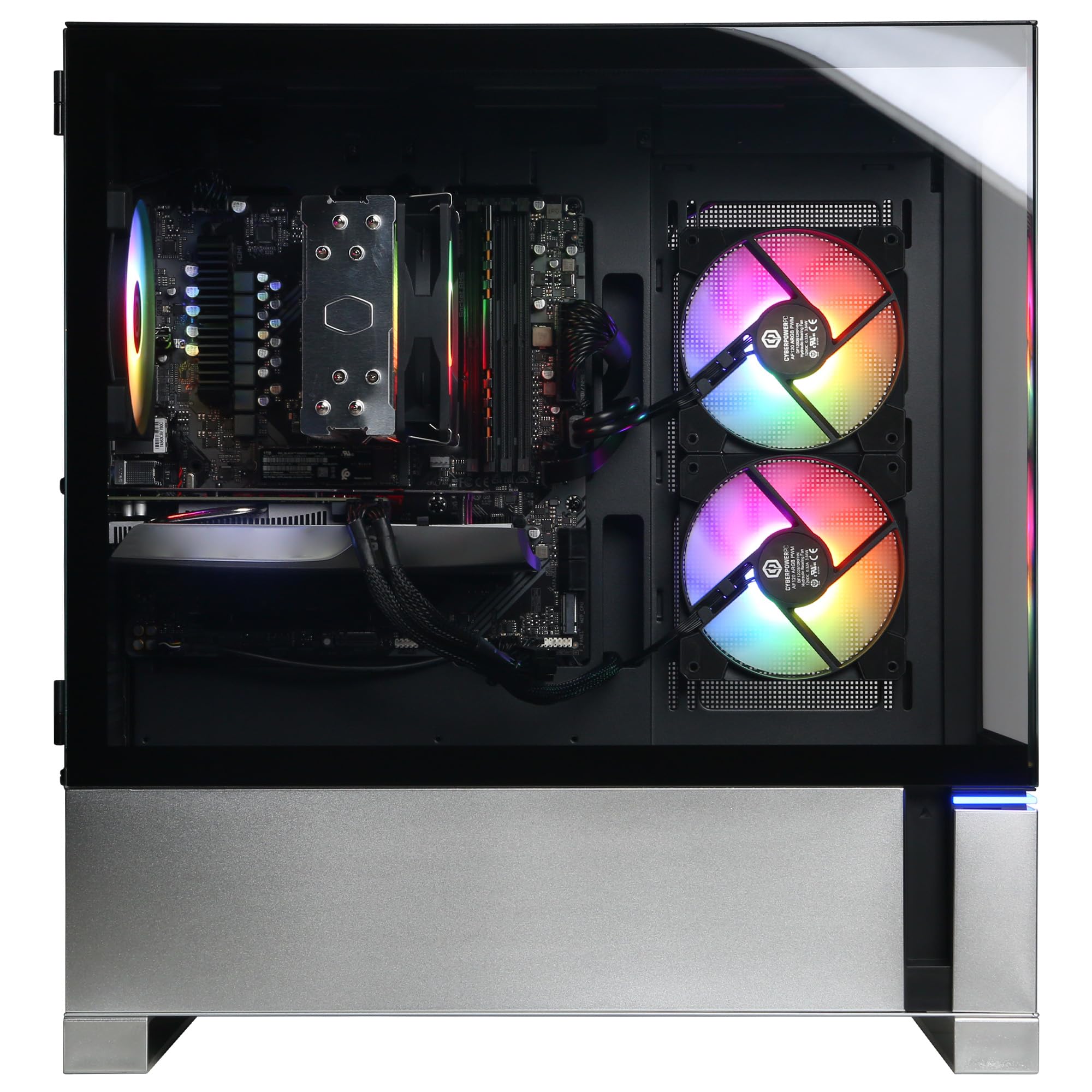 Craques high performance gaming pc with dual RGB cooling fans and transparent side panel