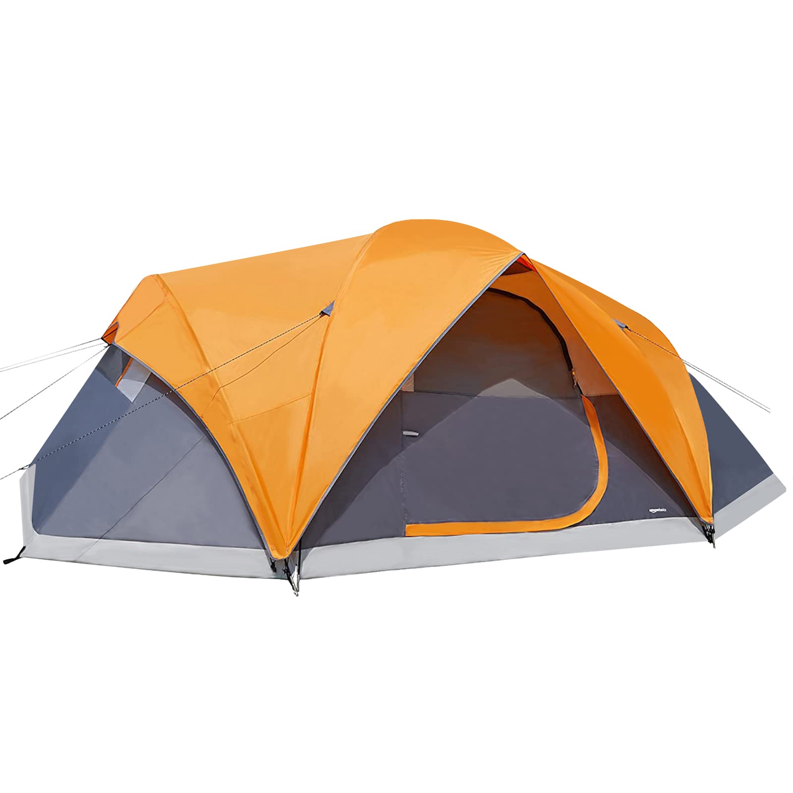 Craques dome camping tent with rainfly in orange and gray for outdoor camping and weather protection
