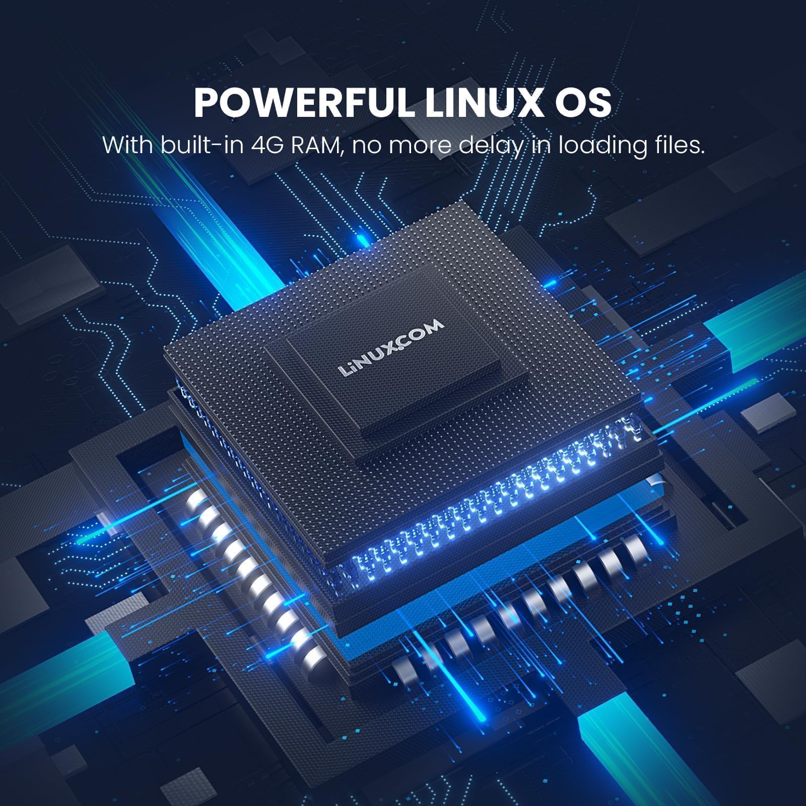 Close-up of powerful Linux OS chip with 4G RAM for ELEGOO Mars 4 MSLA 3D printer performance