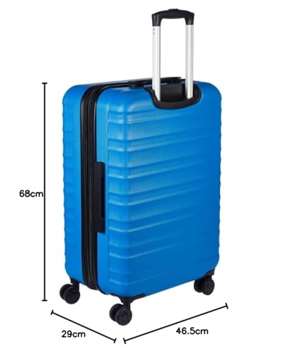 Blue craques expandable hardshell luggage set with four wheels and telescopic handle