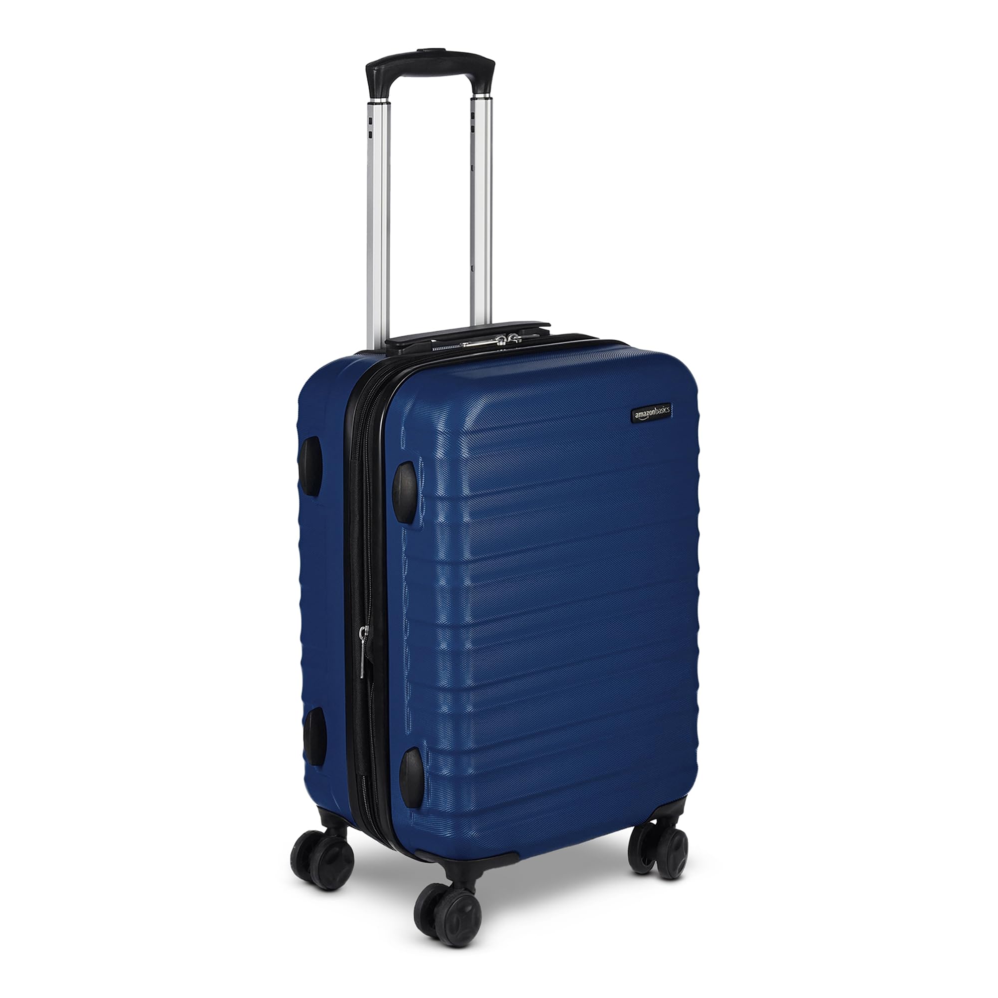 Craques expandable hardshell luggage set in navy blue with four wheels and telescopic handle