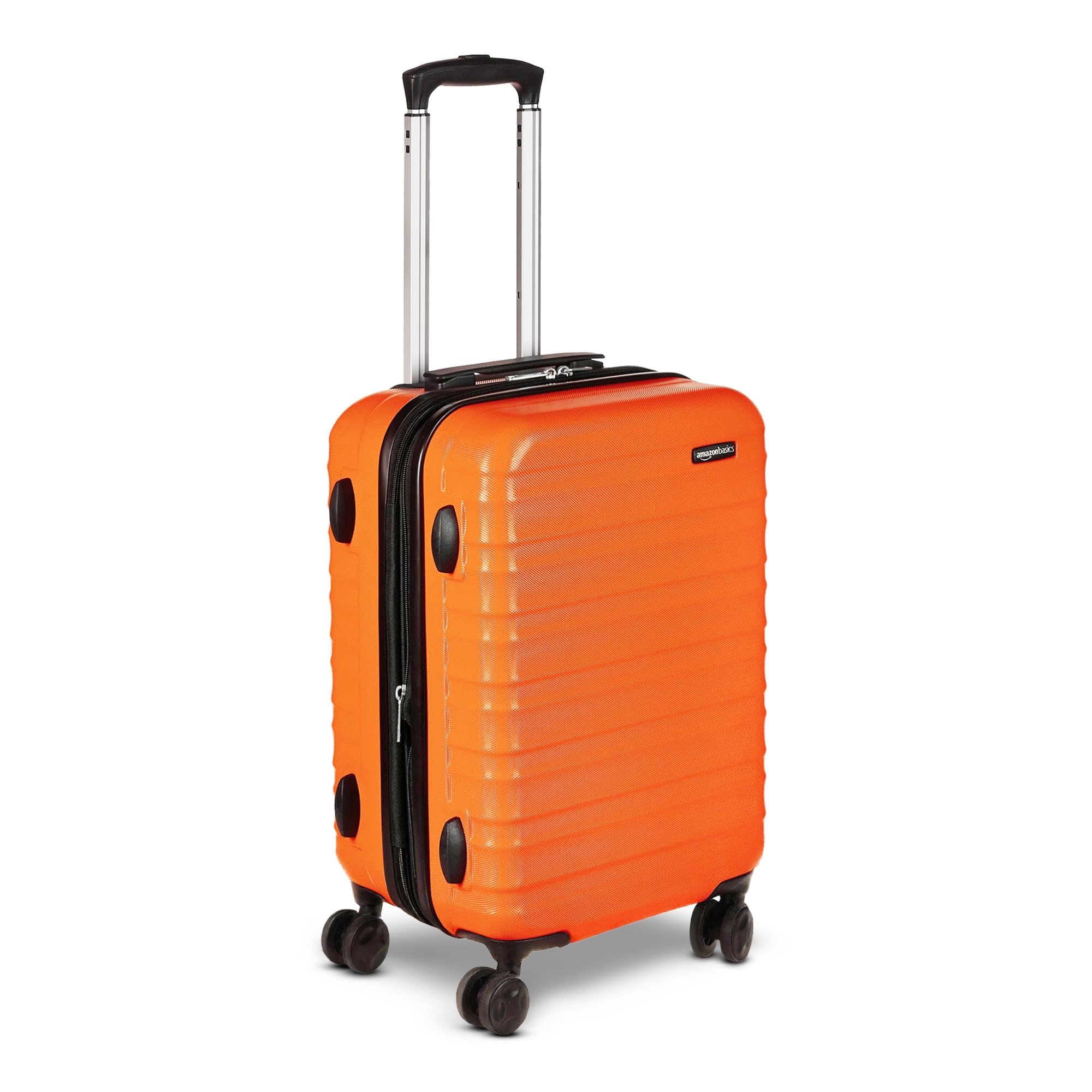 Orange craques expandable hardshell luggage set with four spinner wheels and telescopic handle