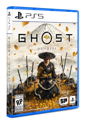 Ghost of Yōtei PS5 game cover featuring a warrior with swords and mountain background