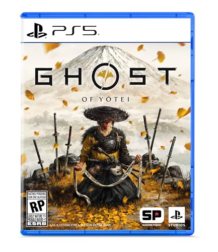 Ghost of Yōtei PS5 game cover featuring a samurai warrior with swords and a snowy mountain background