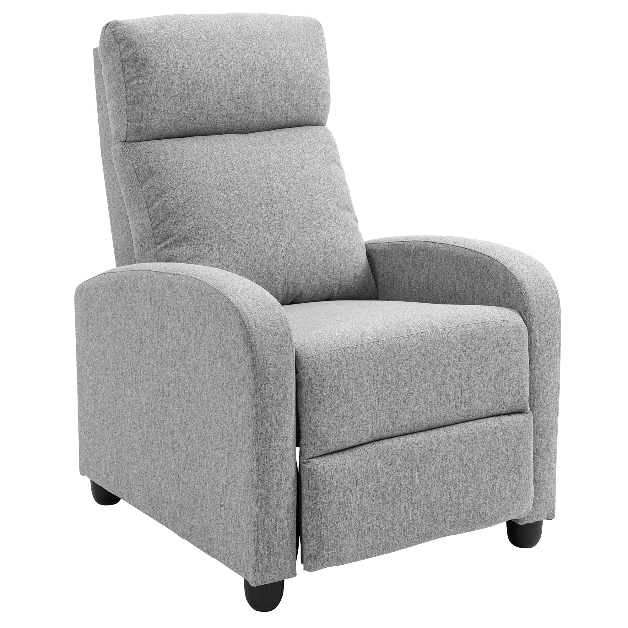 Craques gray fabric HOMCOM push back recliner chair with cushioned armrests and back support