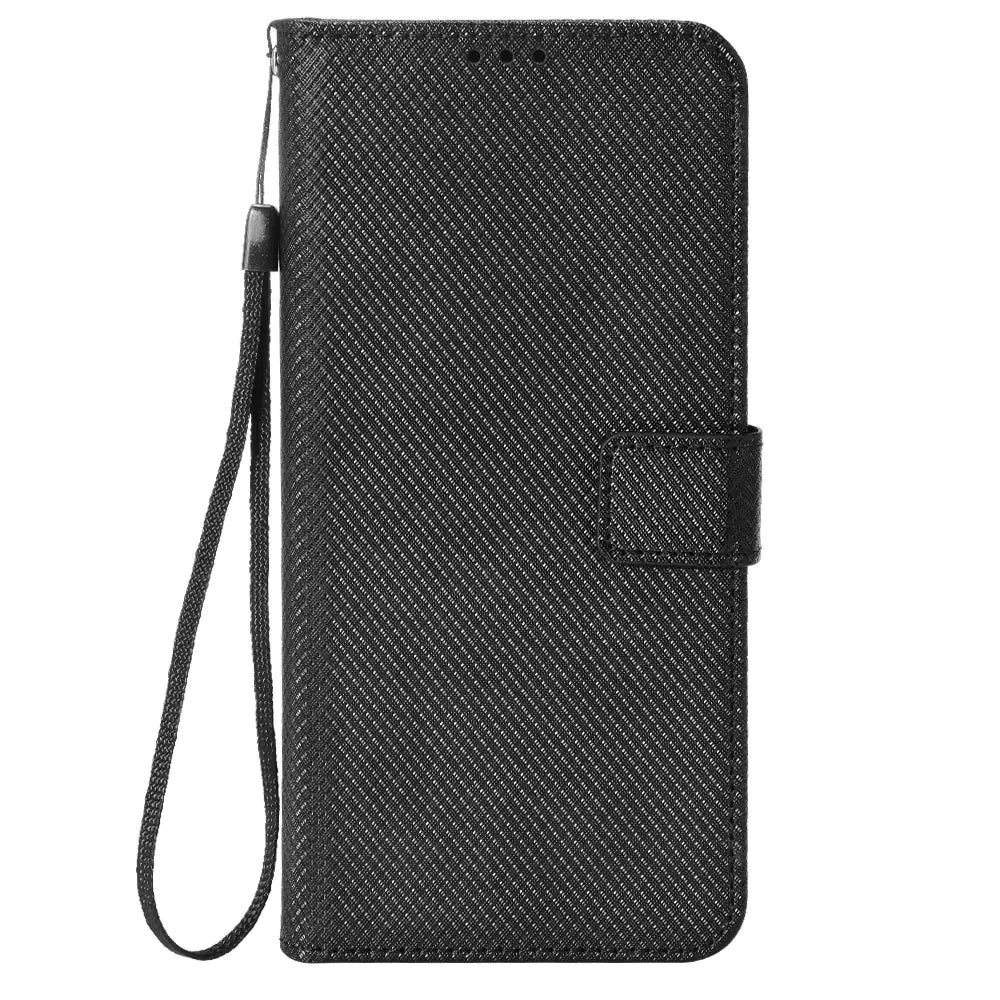 Black Honor X5 flip case wallet with textured surface and wrist strap for secure carrying
