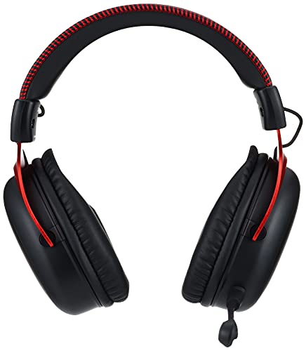 HyperX Cloud II gaming headset in black with red accents and padded ear cups by craques