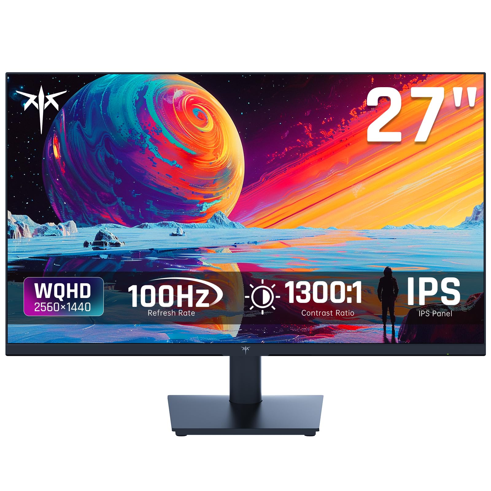 Craques KTC 24 inch gaming monitor with 27 inch display, WQHD 2560x1440 resolution, 100Hz refresh rate, and IPS panel