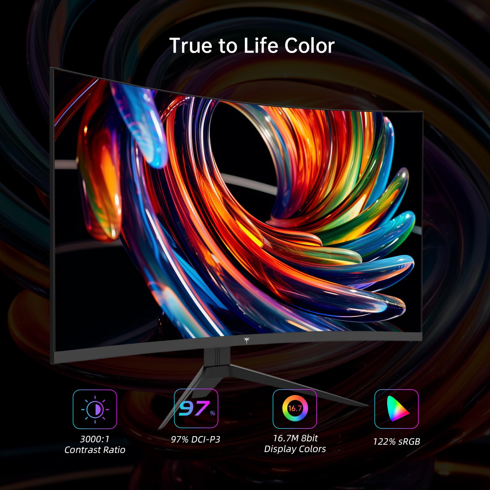 craques KTC 24 inch gaming monitor with curved screen and vivid true to life color display