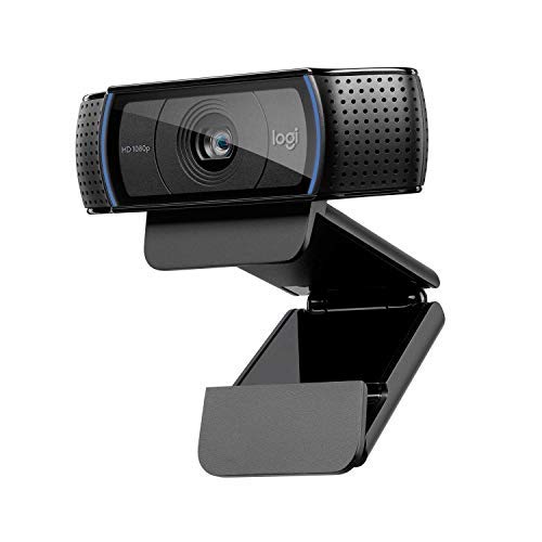 Logitech C920x HD Pro Webcam in black with adjustable clip mount for desktop and laptop use