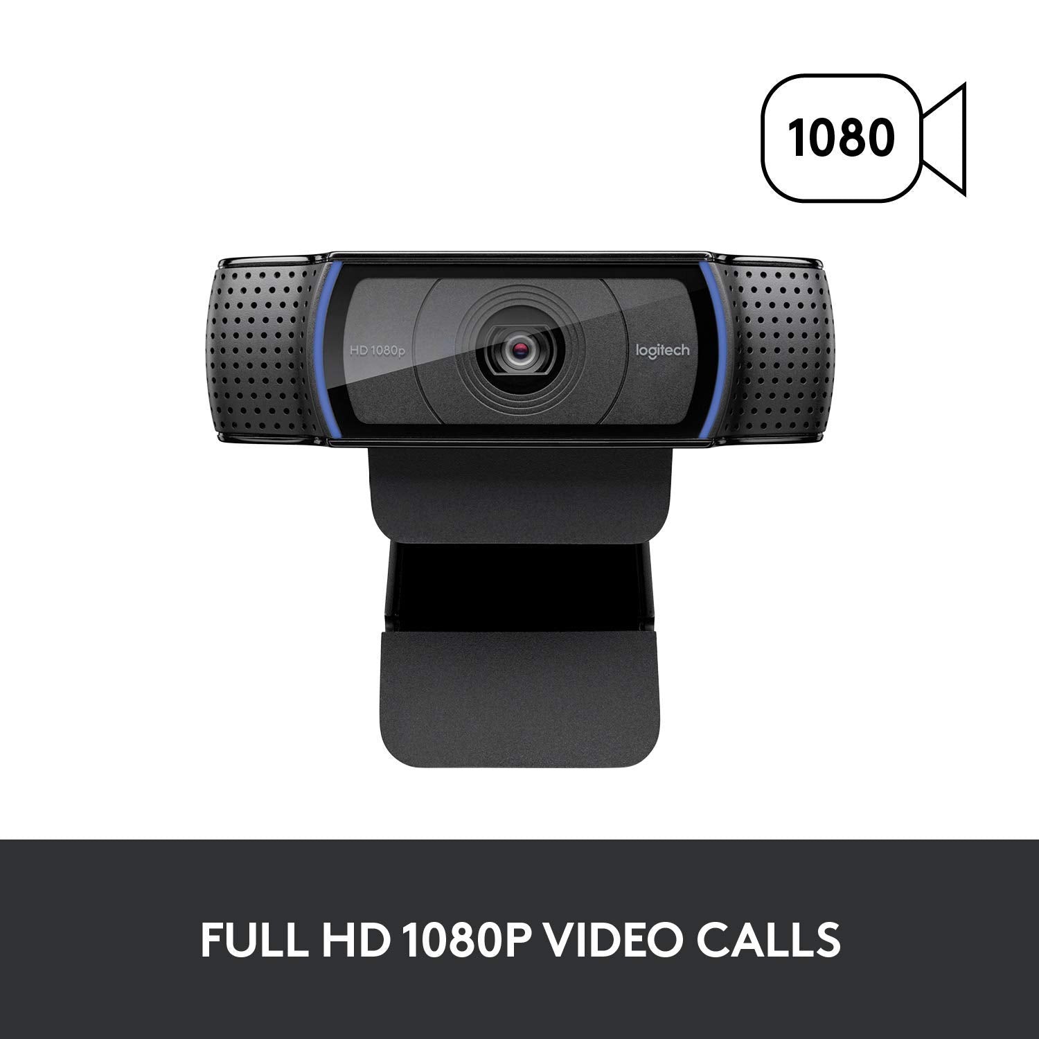 Logitech C920x HD Pro Webcam in black with full HD 1080p video call capability