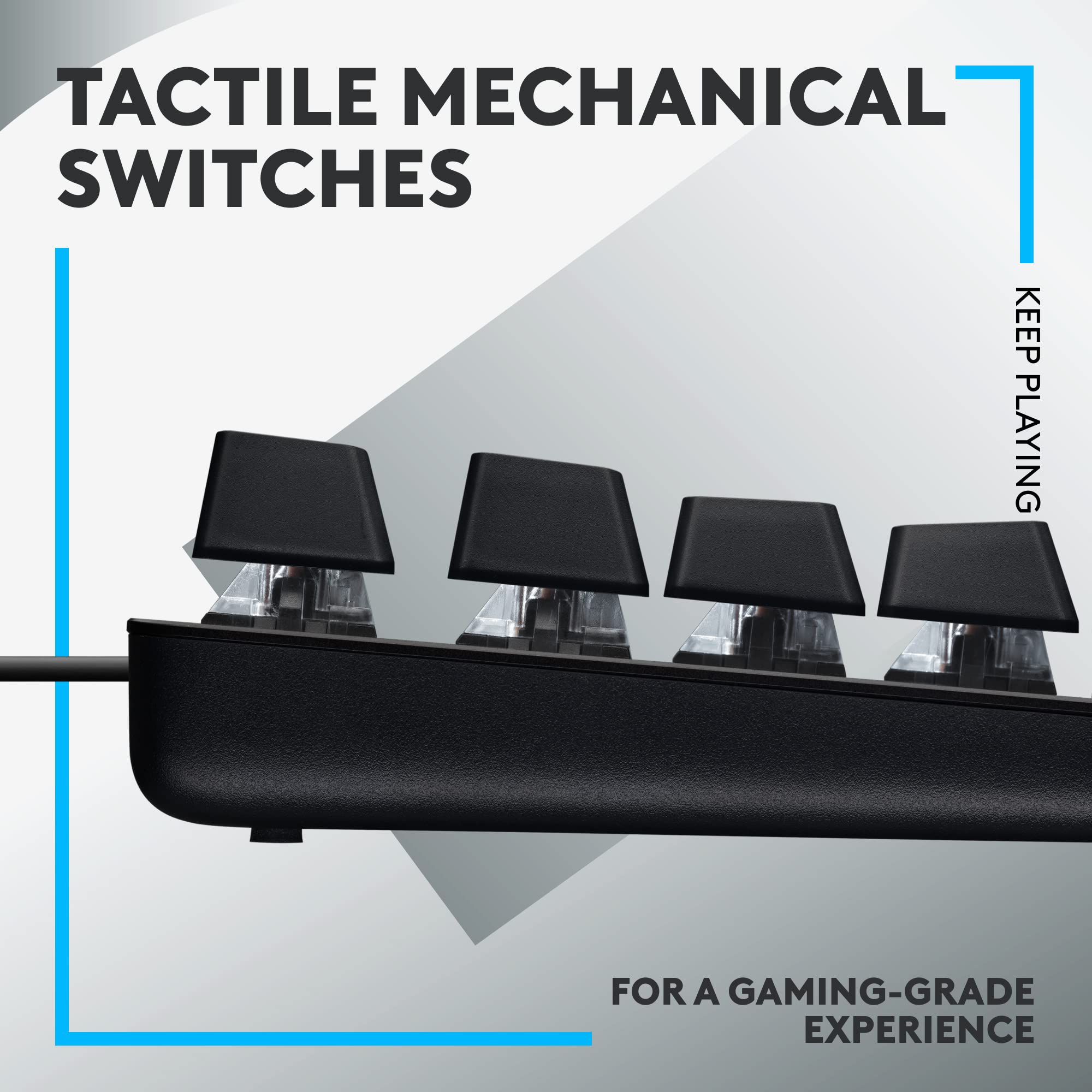 Close-up of tactile mechanical switches on Logitech G502 HERO gaming mouse for gaming-grade experience