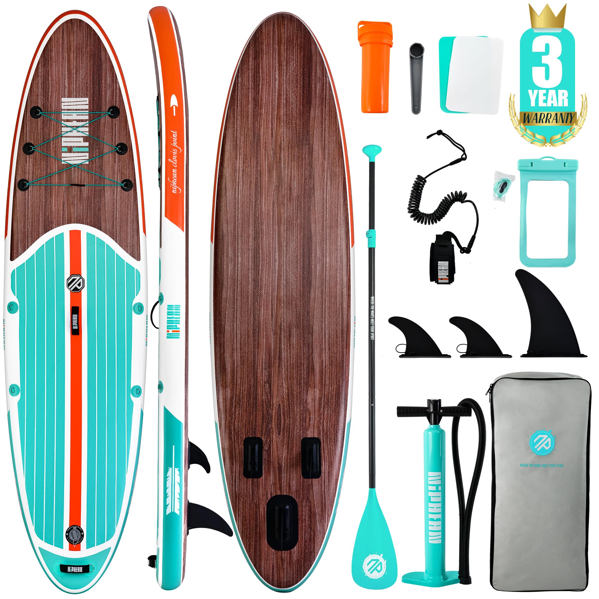 Craques inflatable stand up paddle board with paddle pump fins repair kit and storage bag