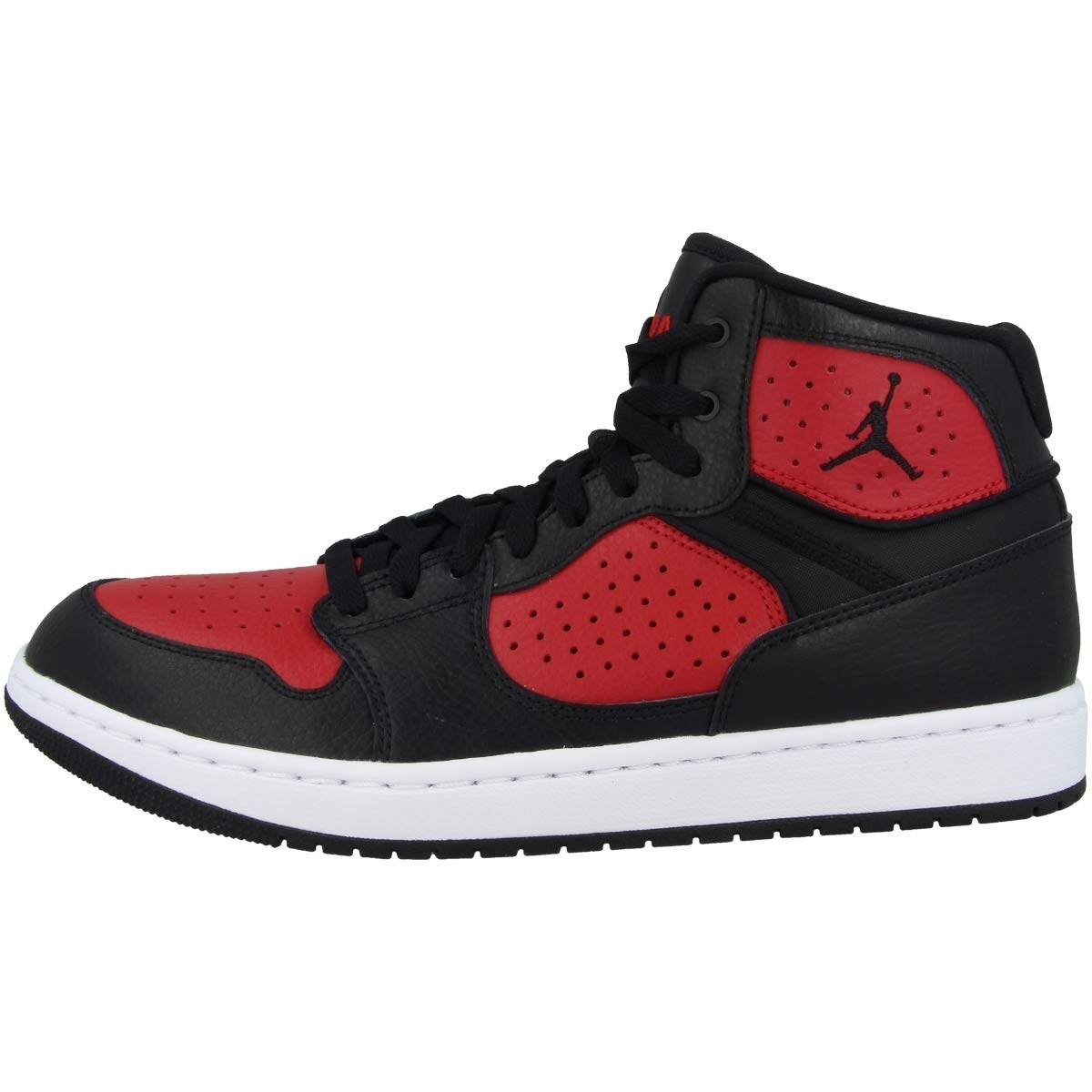 Nike men's hi-top sneakers in black and red