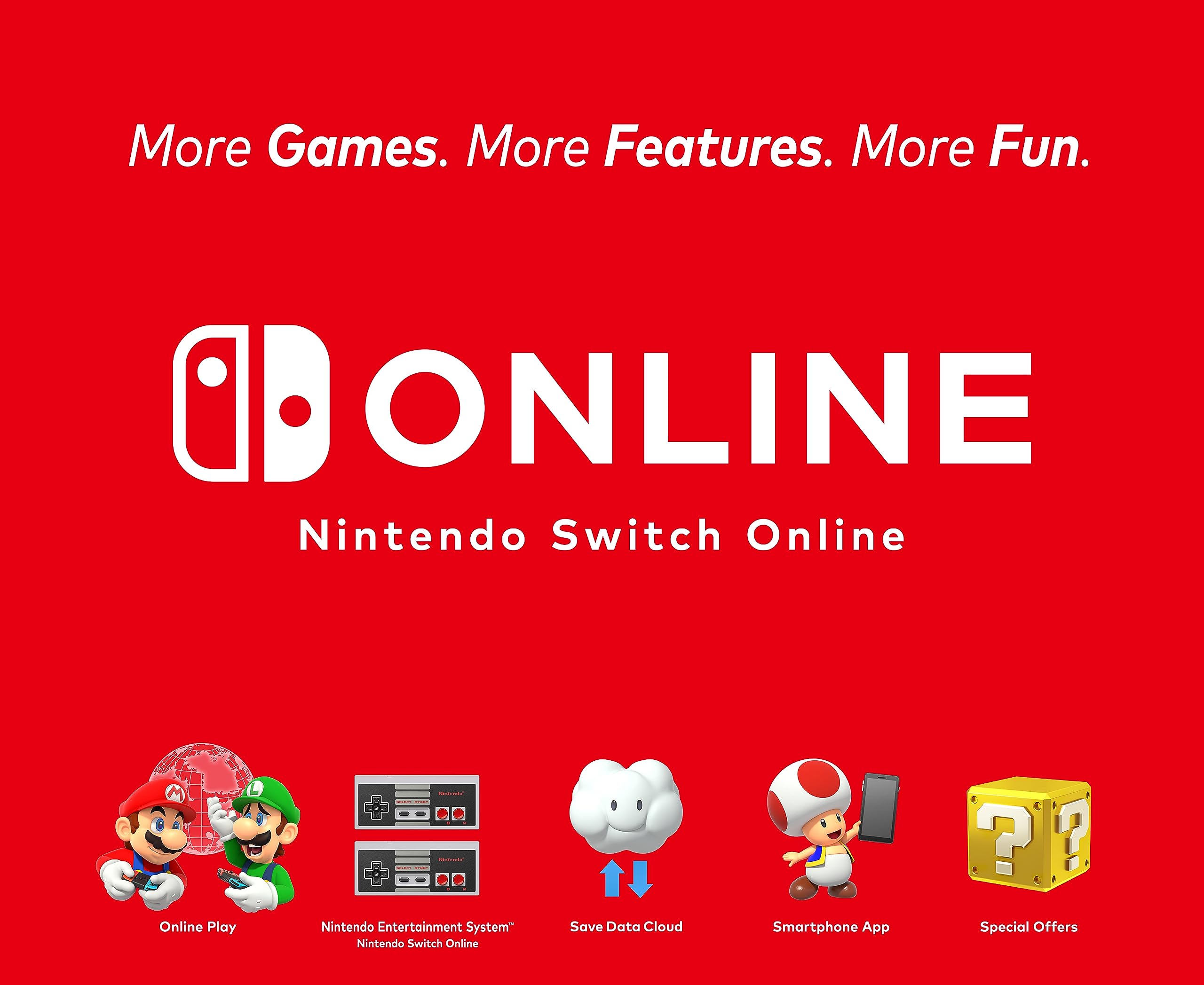 Nintendo Switch console deal featuring Nintendo Switch Online with online play and special offers