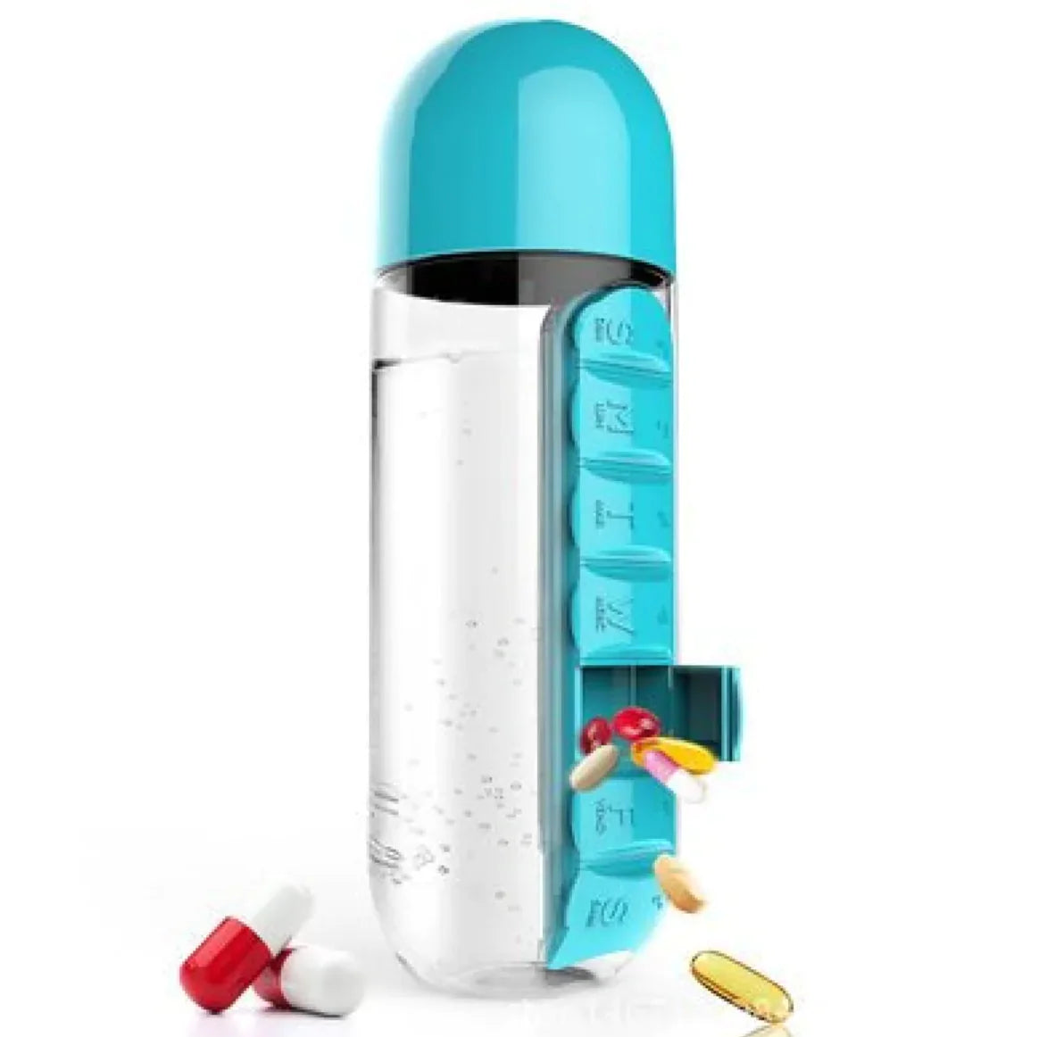 Craques Hybrid Pill Bottle Water Bottle with Daily Organizer craques