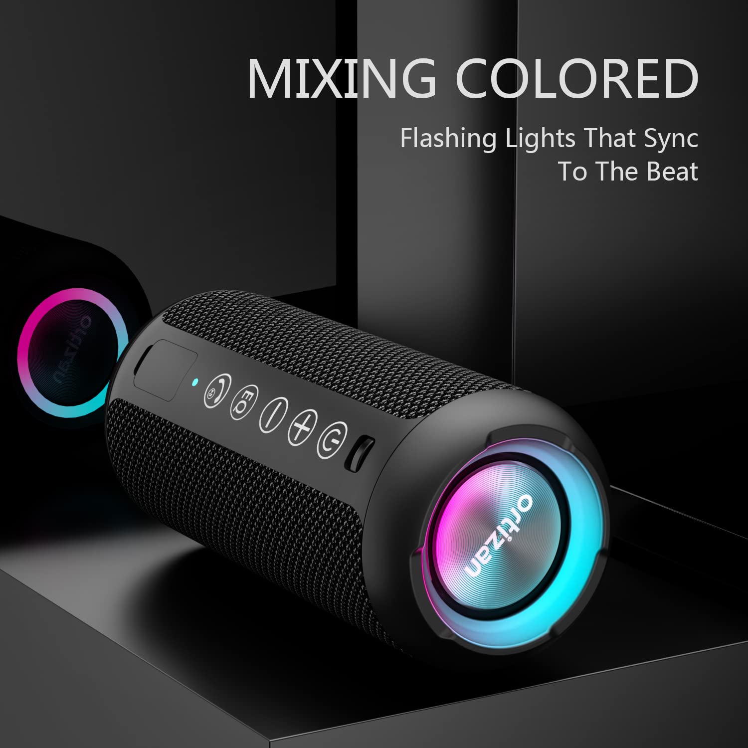 Craques portable waterproof Bluetooth speaker with mixing colored flashing lights that sync to the beat