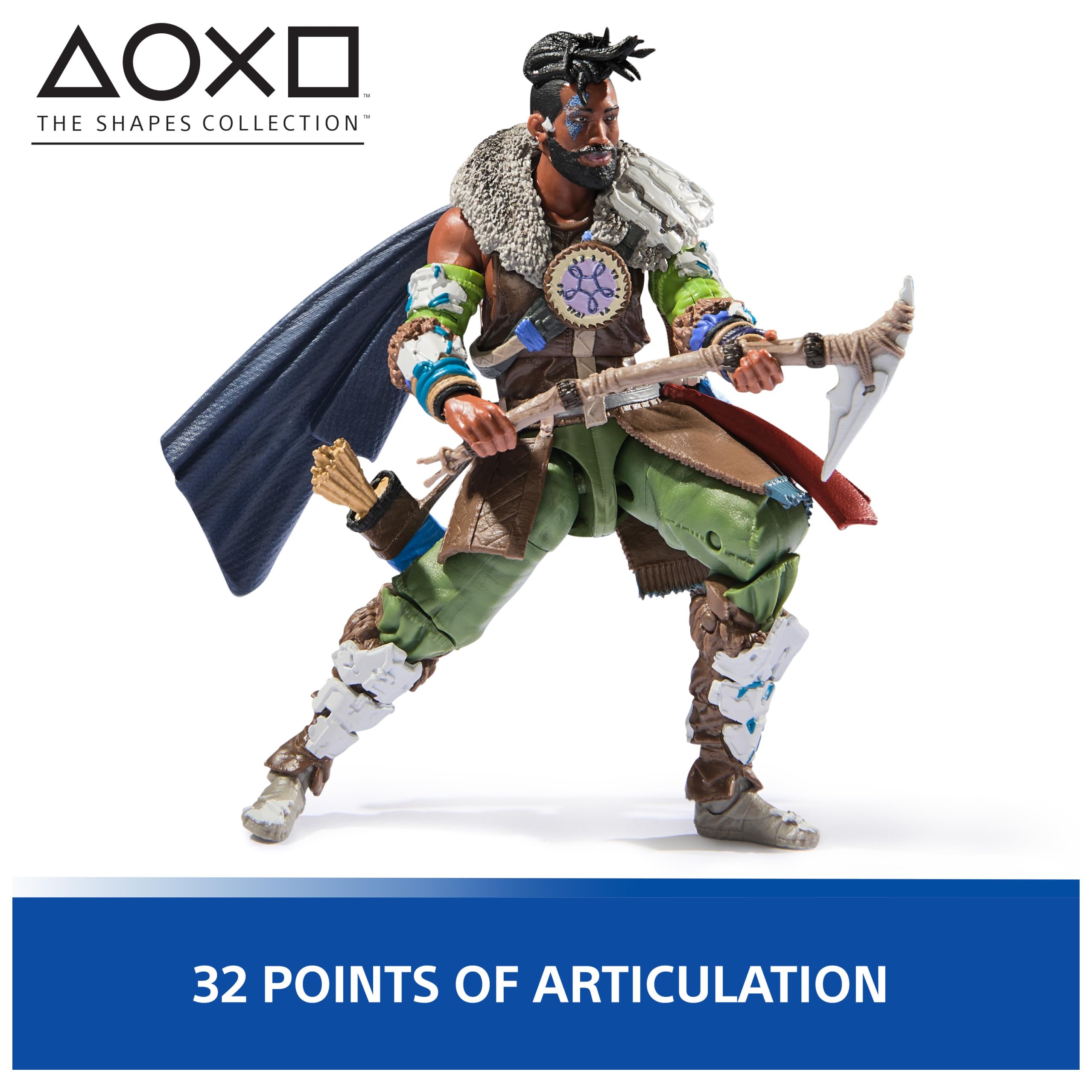 Craques Kratos God of War Ragnarök action figure with 32 points of articulation holding an axe in dynamic pose