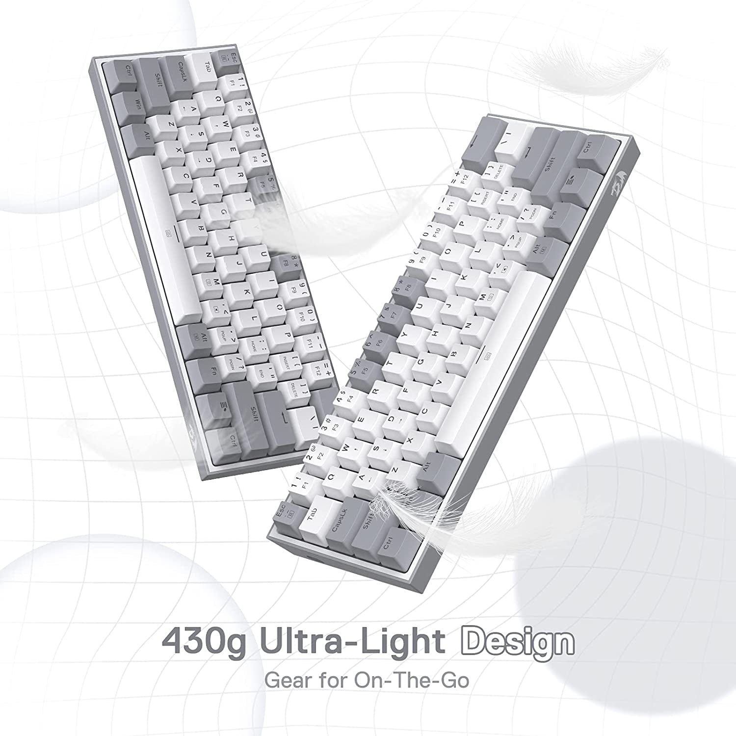 Craques 60% mechanical gaming keyboard ultra-light design weighing 430g for on-the-go use