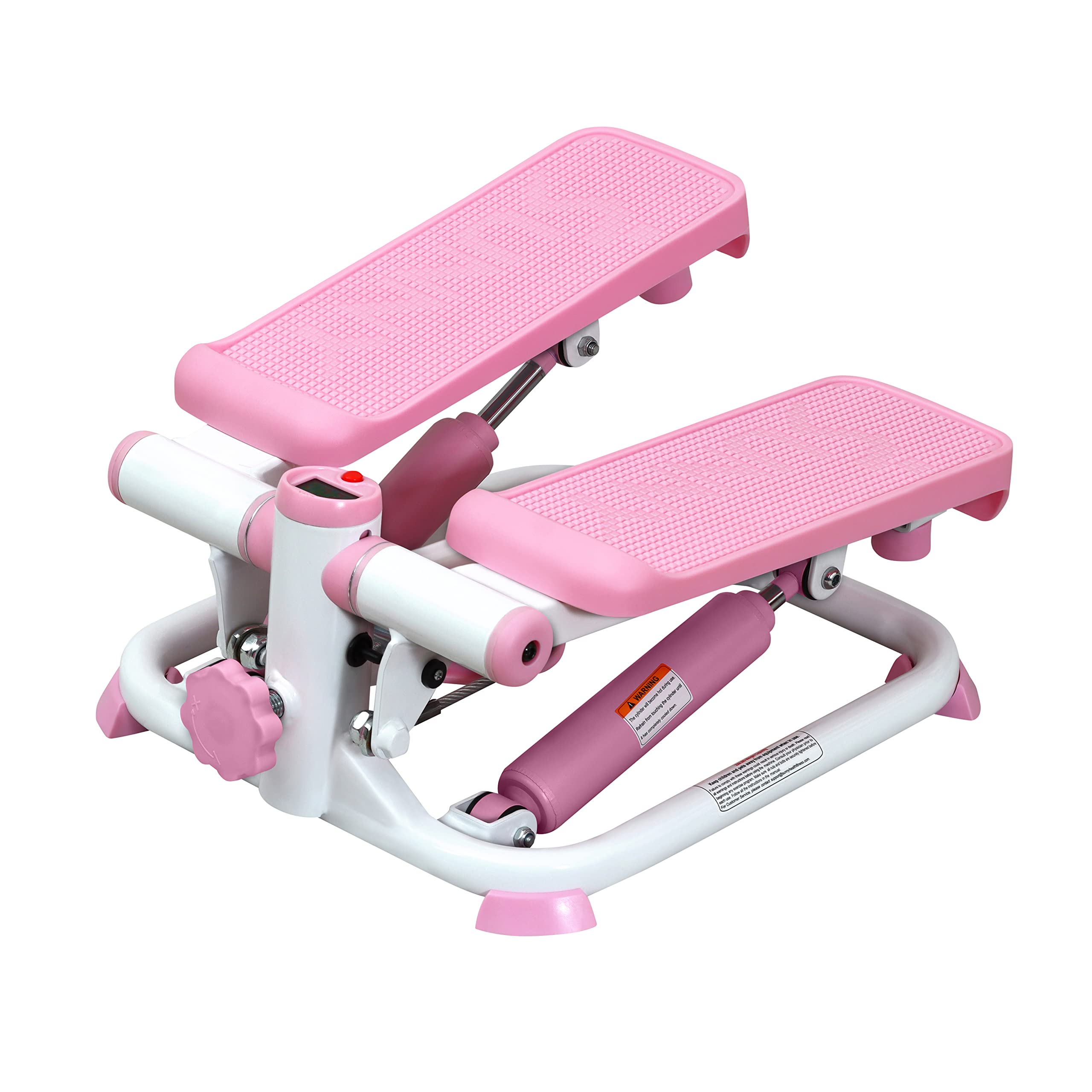 Craques pink and white mini stepper for home use with textured foot pedals and adjustable resistance