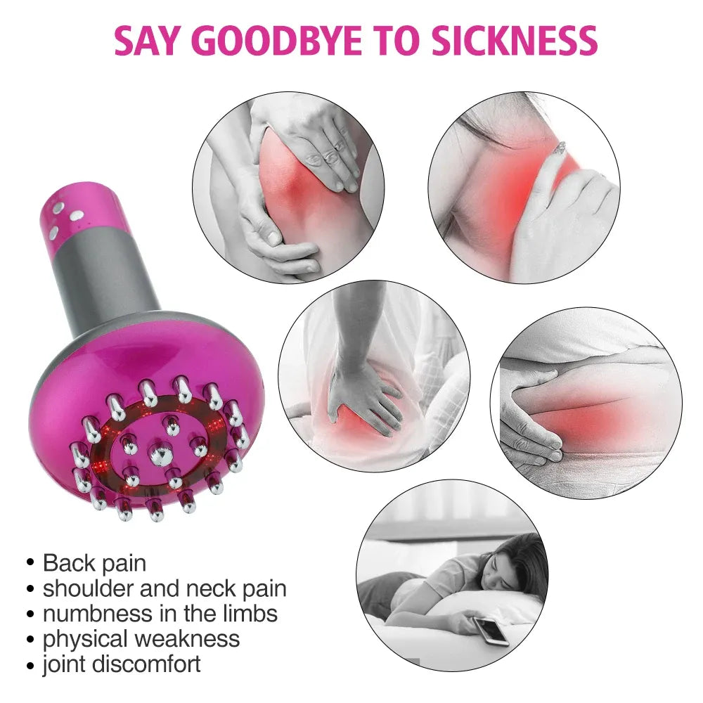 Craques EMS heat therapy massager in pink and gray for relief of back pain shoulder neck and joint discomfort