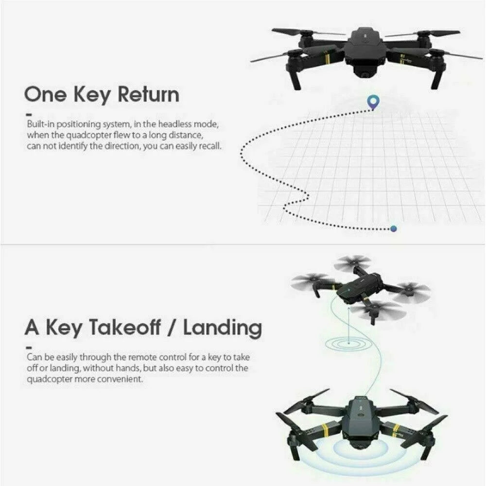 Craques 4K camera drone for adults showing one key return and key takeoff landing features