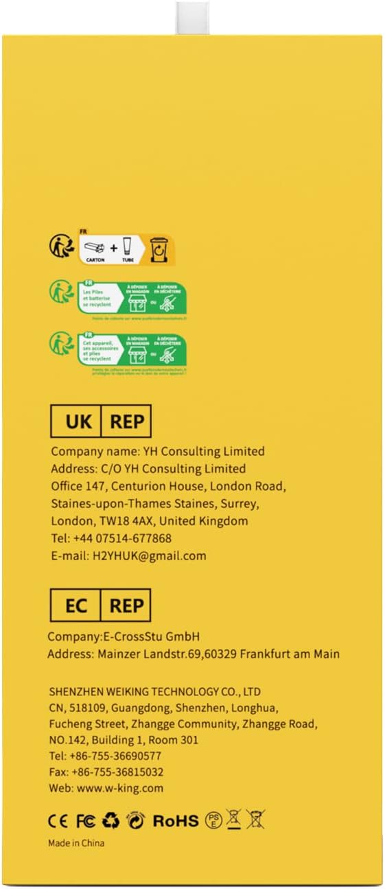 Packaging label with company and recycling information for craques portable party Bluetooth speaker