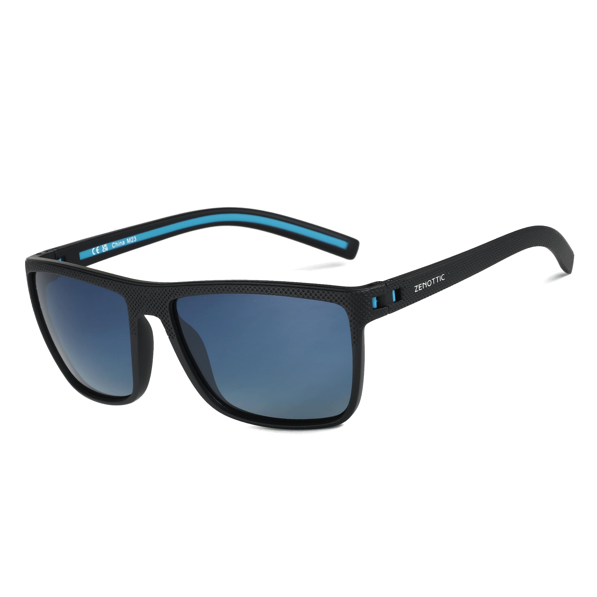 Craques men's polarized sunglasses with black frame and blue tinted lenses for UV protection
