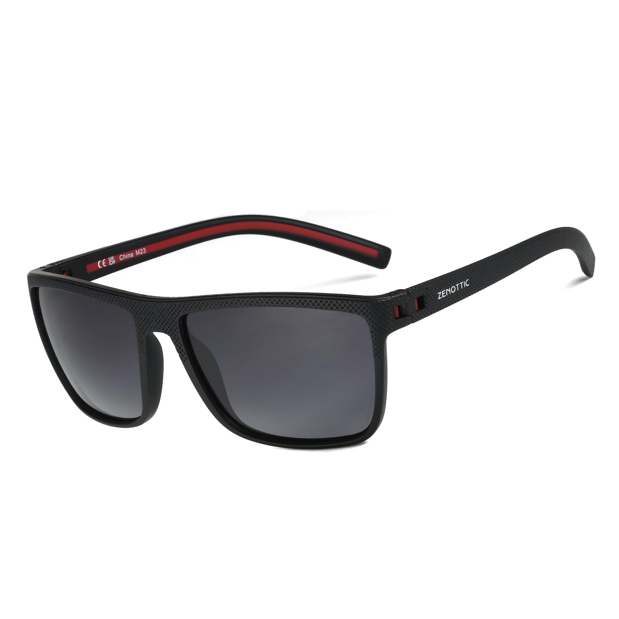 Craques men's polarized sunglasses in black with sleek rectangular frames and dark lenses